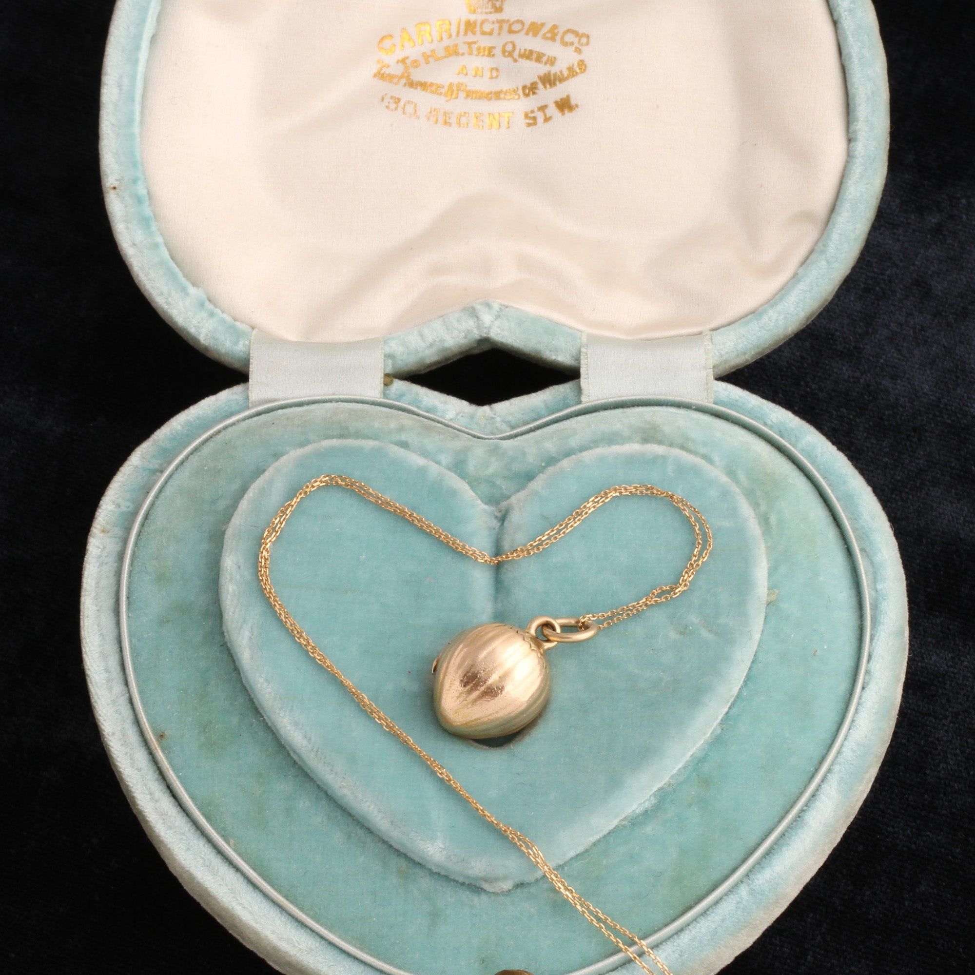 Victorian Hazelnut Locket in Original Box