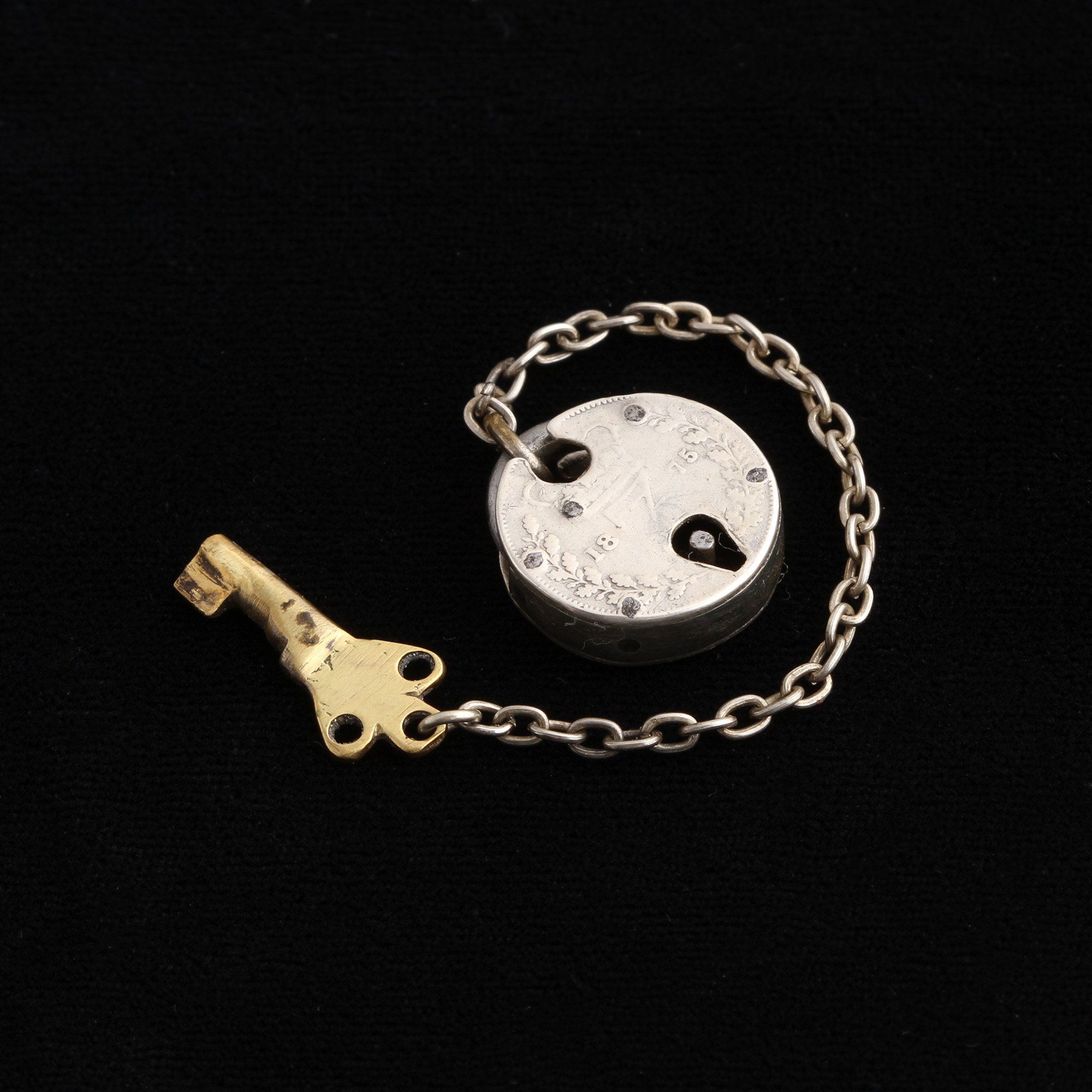 Victorian Coin Padlock with Key