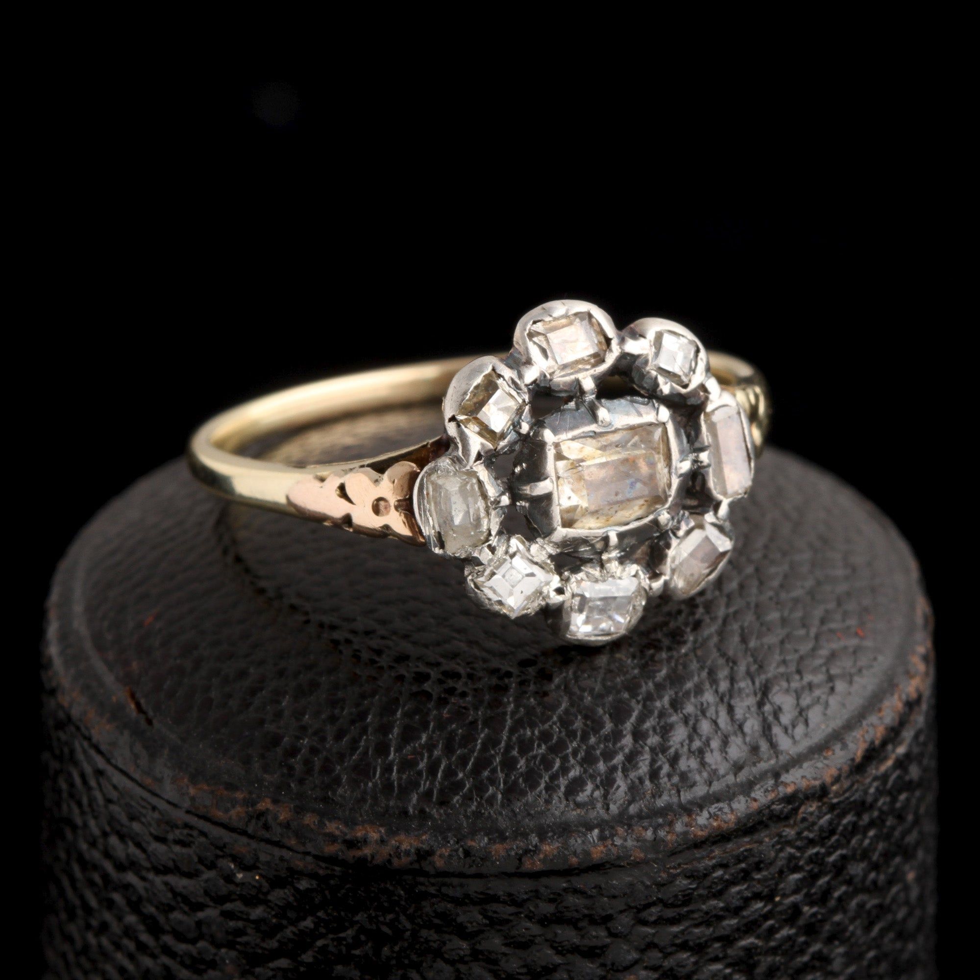 Georgian Table Cut Diamond Cluster Ring
