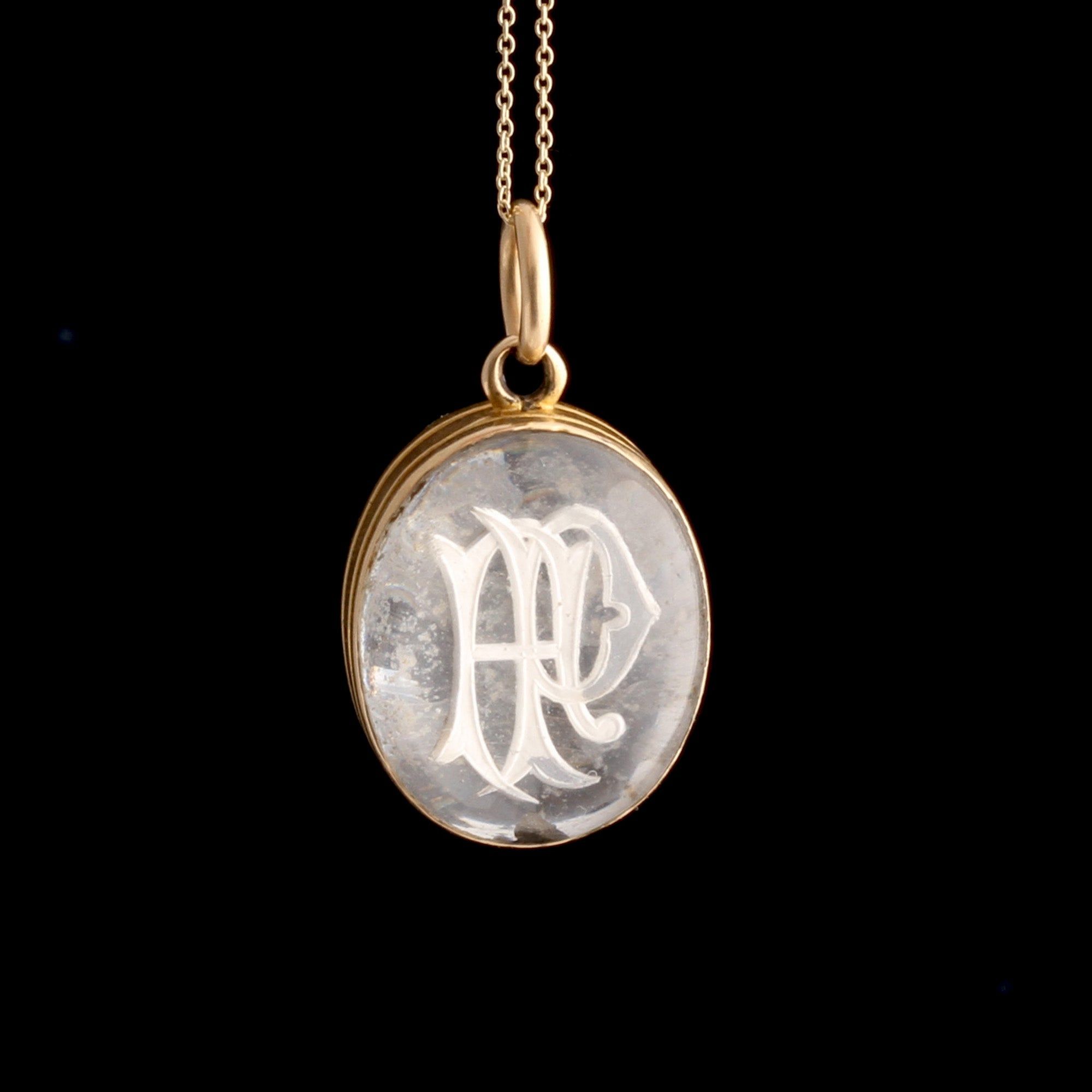 Victorian Heraldic Essex Crystal Pendant