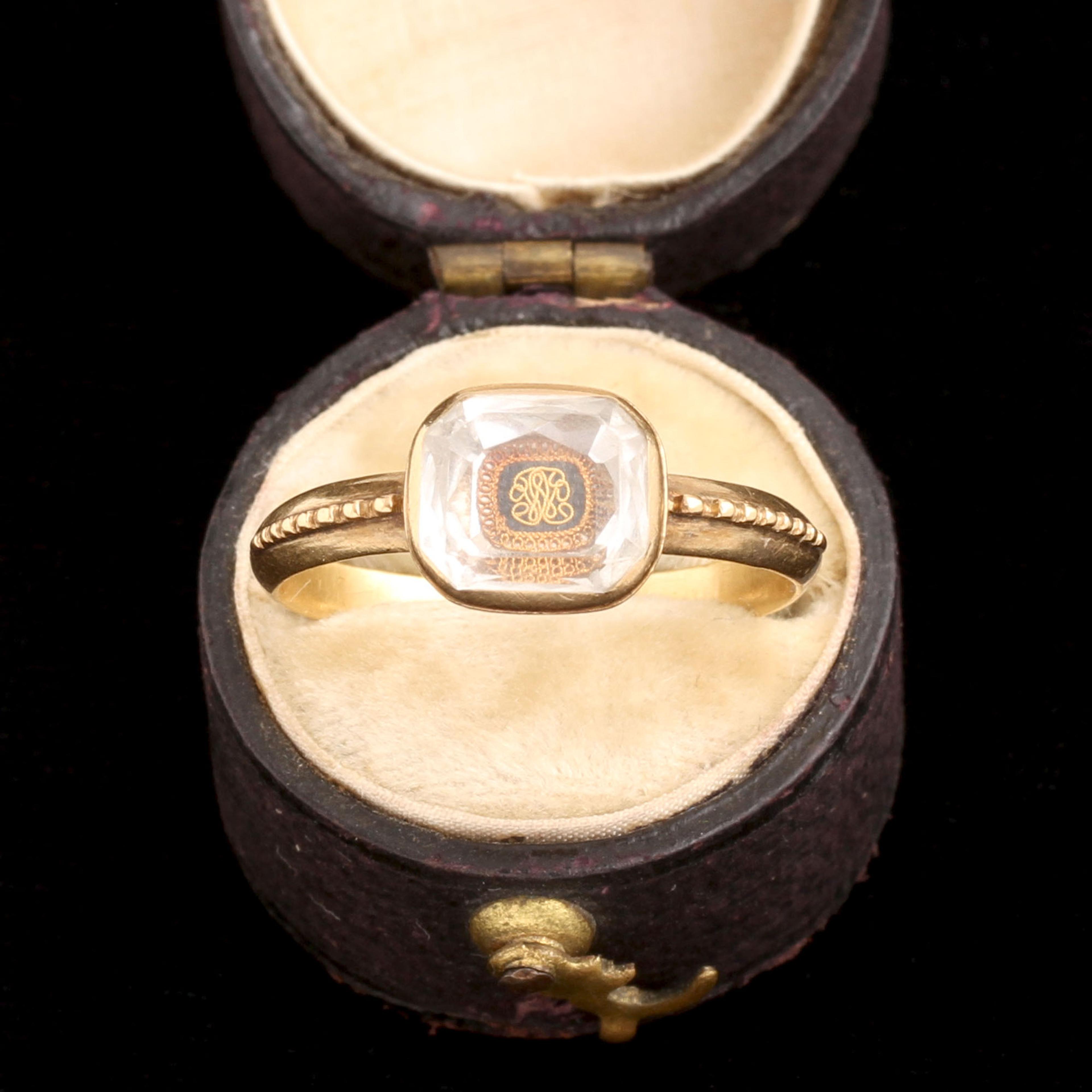 Stuart Crystal Cipher & Granulation Ring