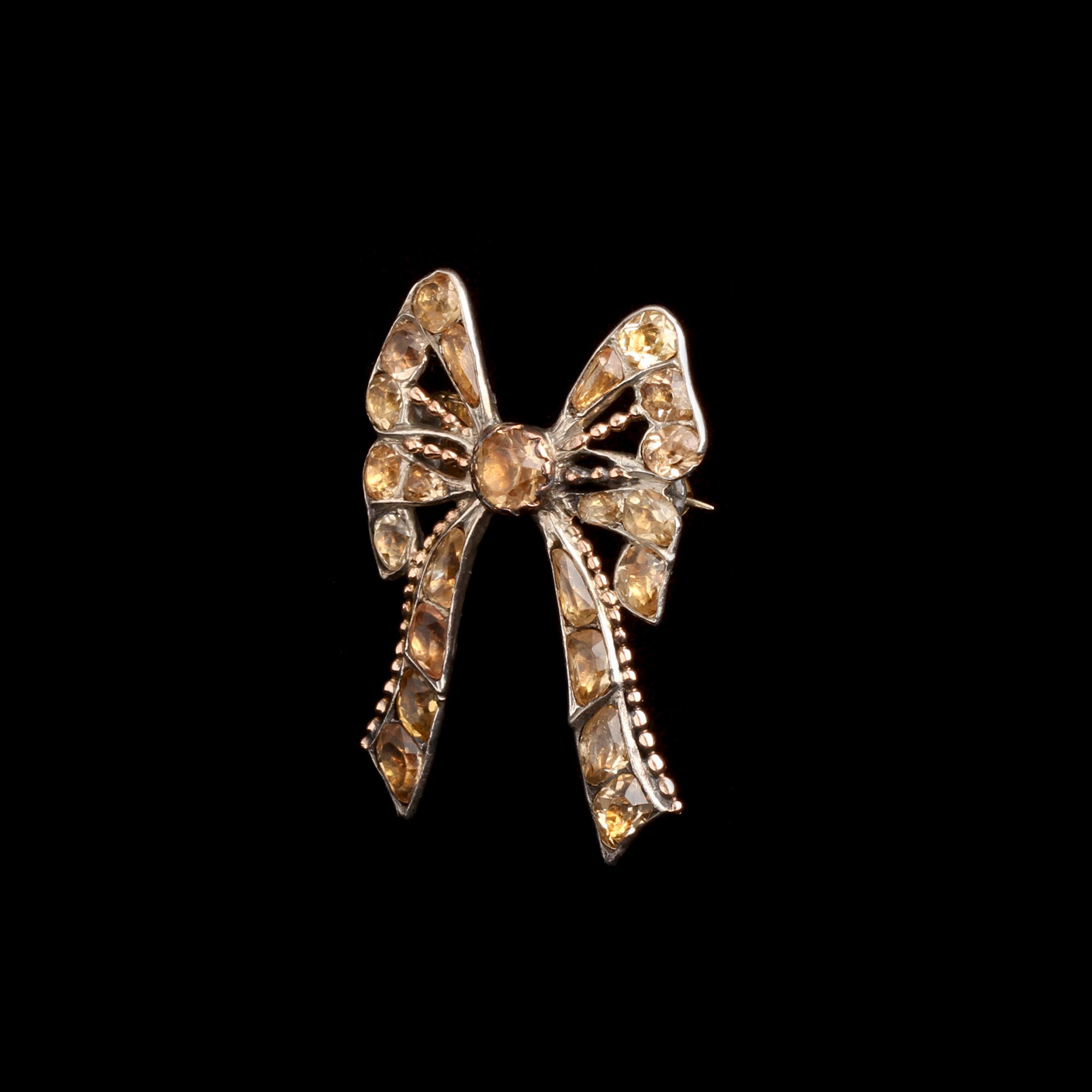 Early 19th Century Iberian Topaz Bow Brooch
