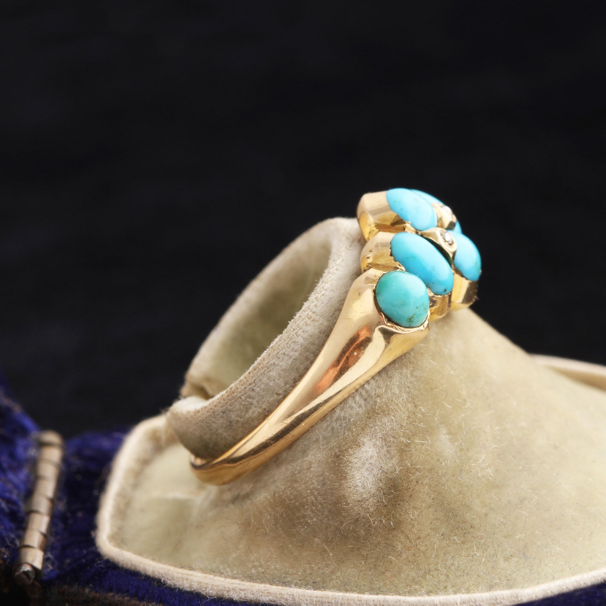 Georgian Turquoise & Rose Cut Diamond Ring