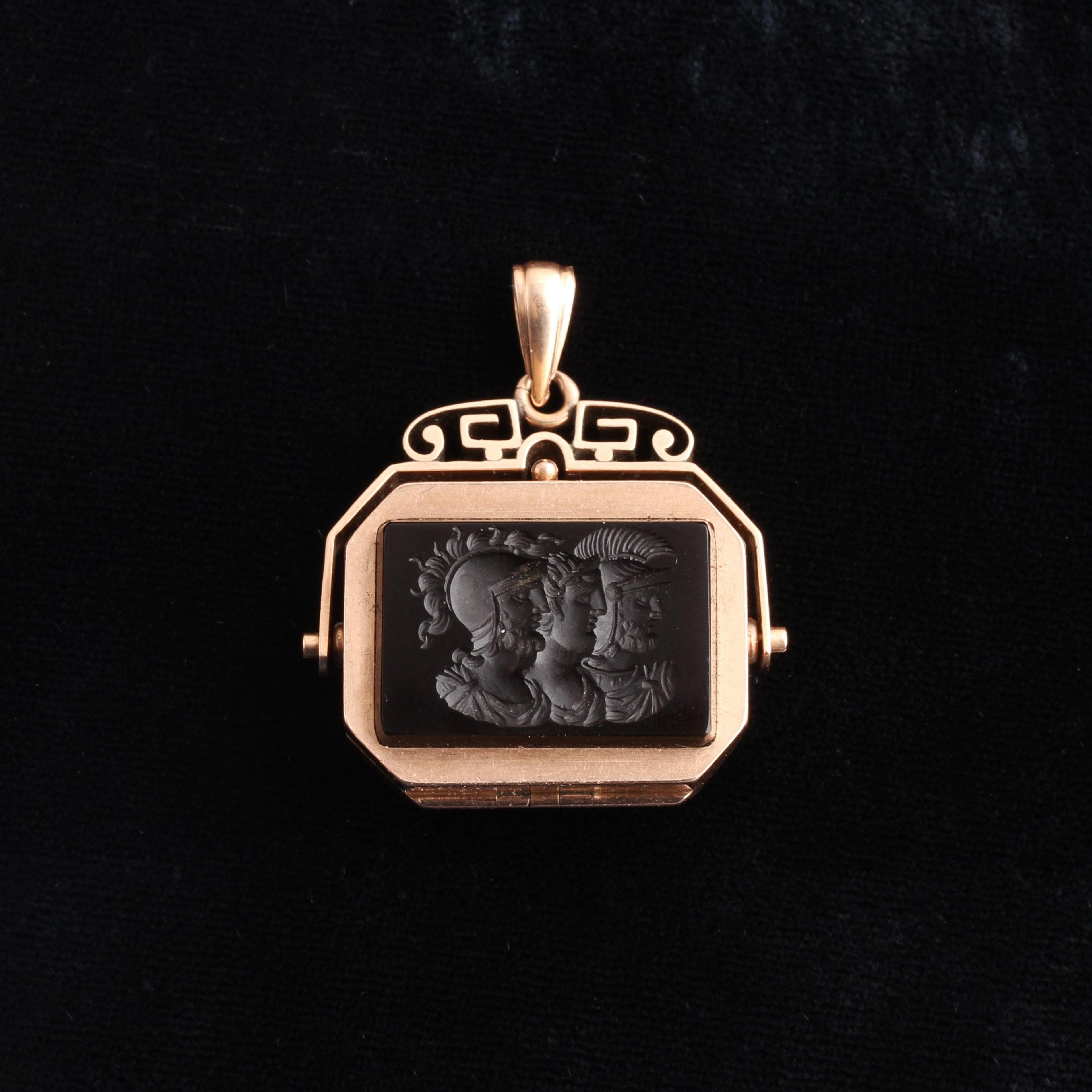 Detail of Victorian Centurion Intaglio Swivel Locket