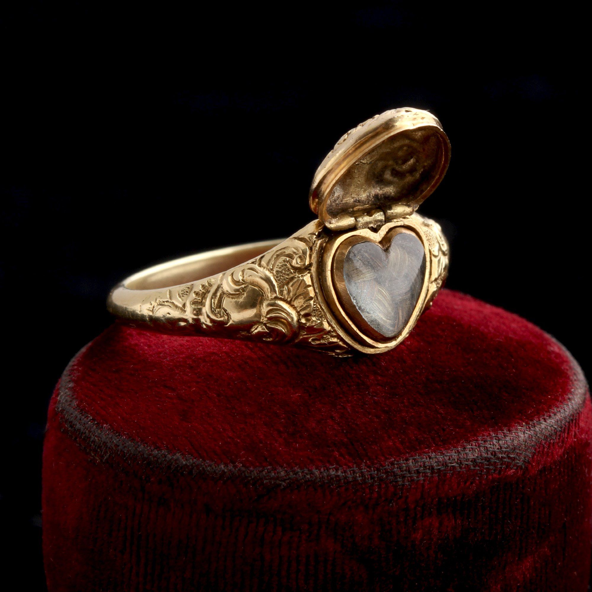 Detail of Georgian Heart Locket Ring