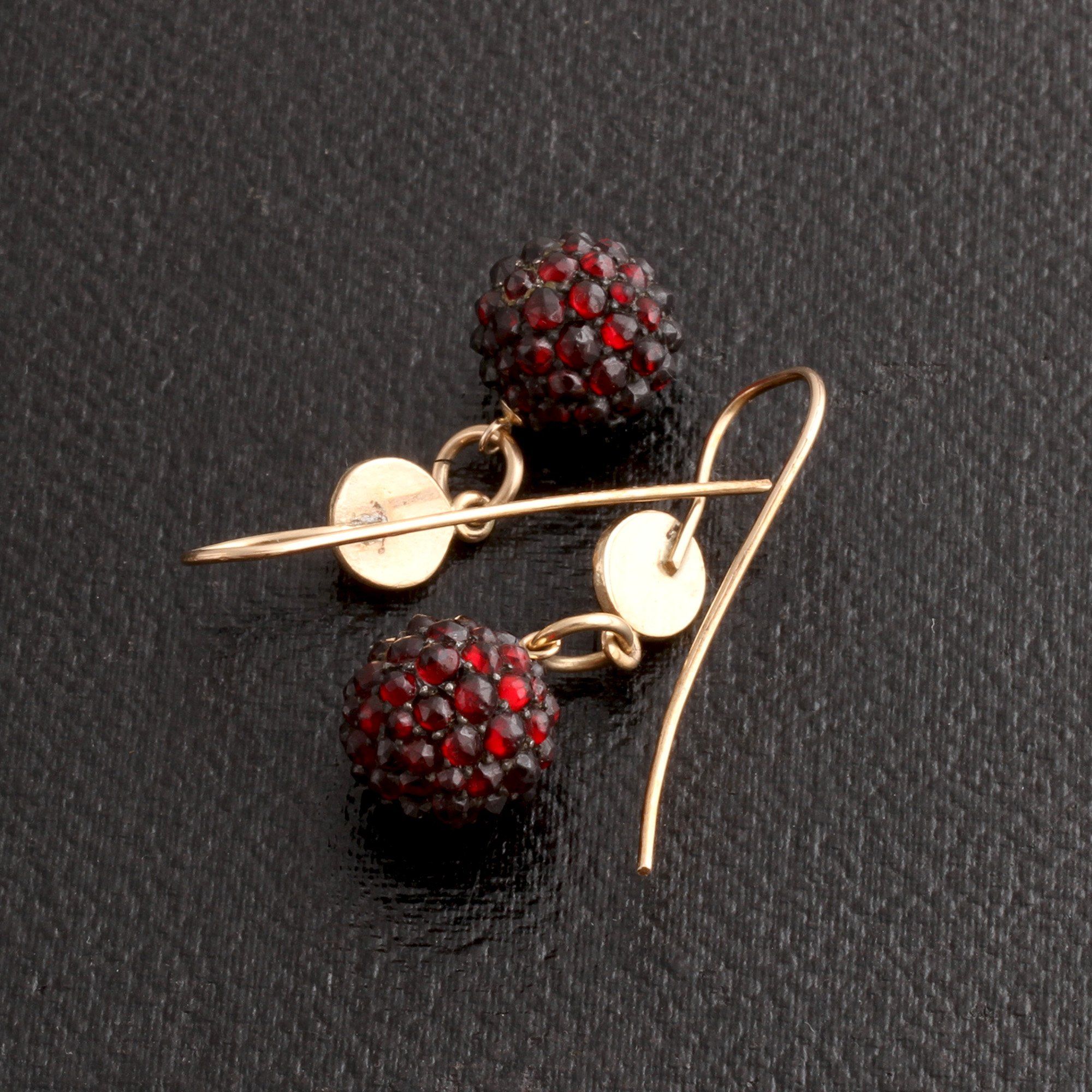 Victorian Bohemian Garnet Earrings
