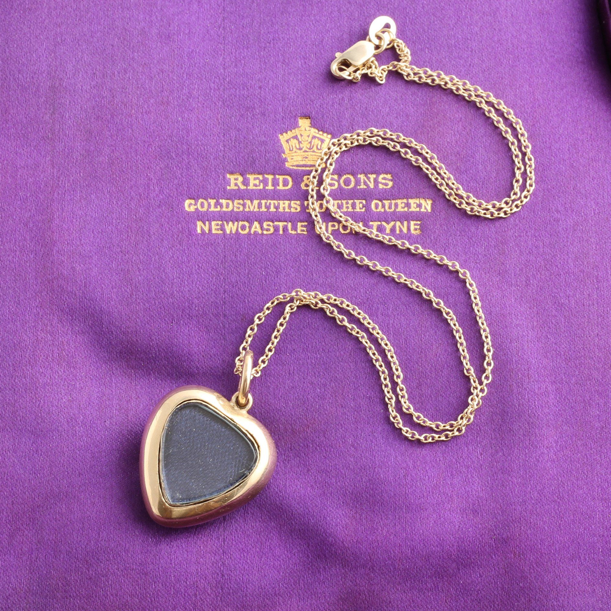 Victorian Black Enamel, Pearl & Diamond Heart Locket