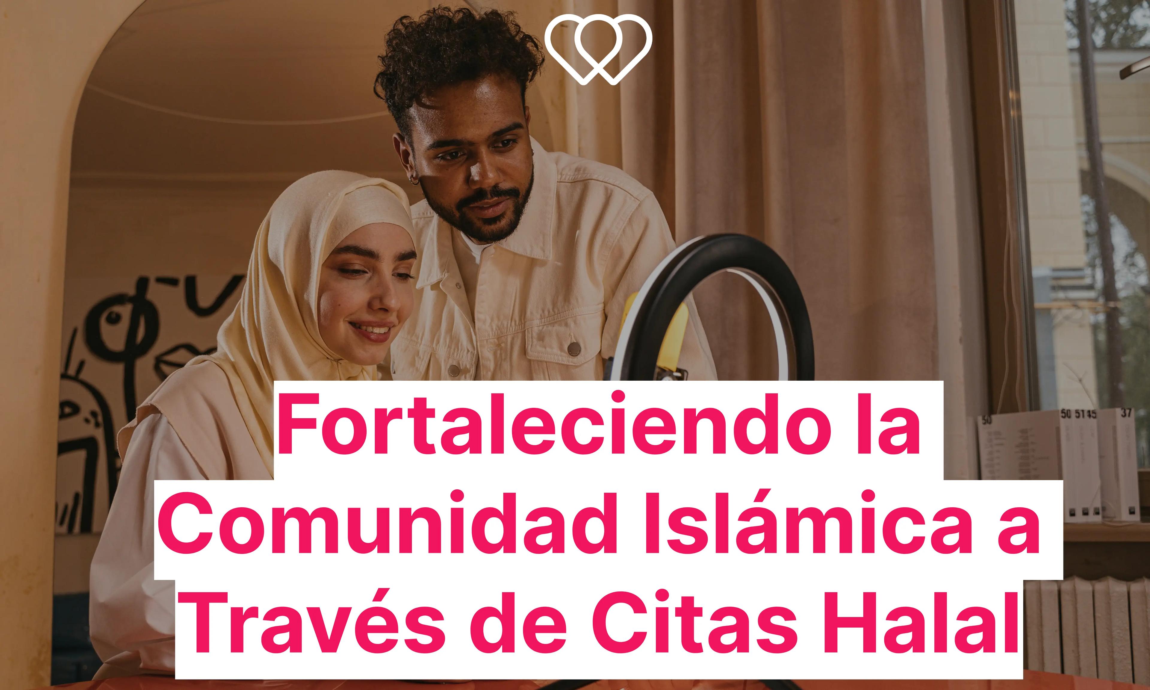 Pareja musulmana frente a una cámara.