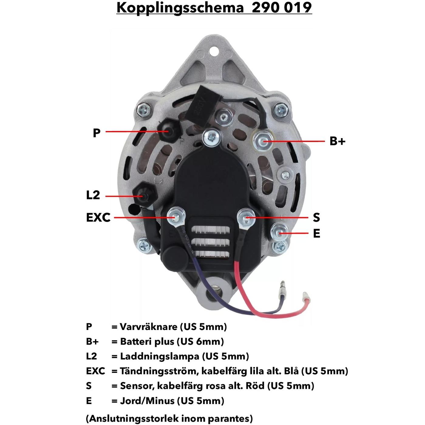 Kopplingsschema 290 019 Mercruiser