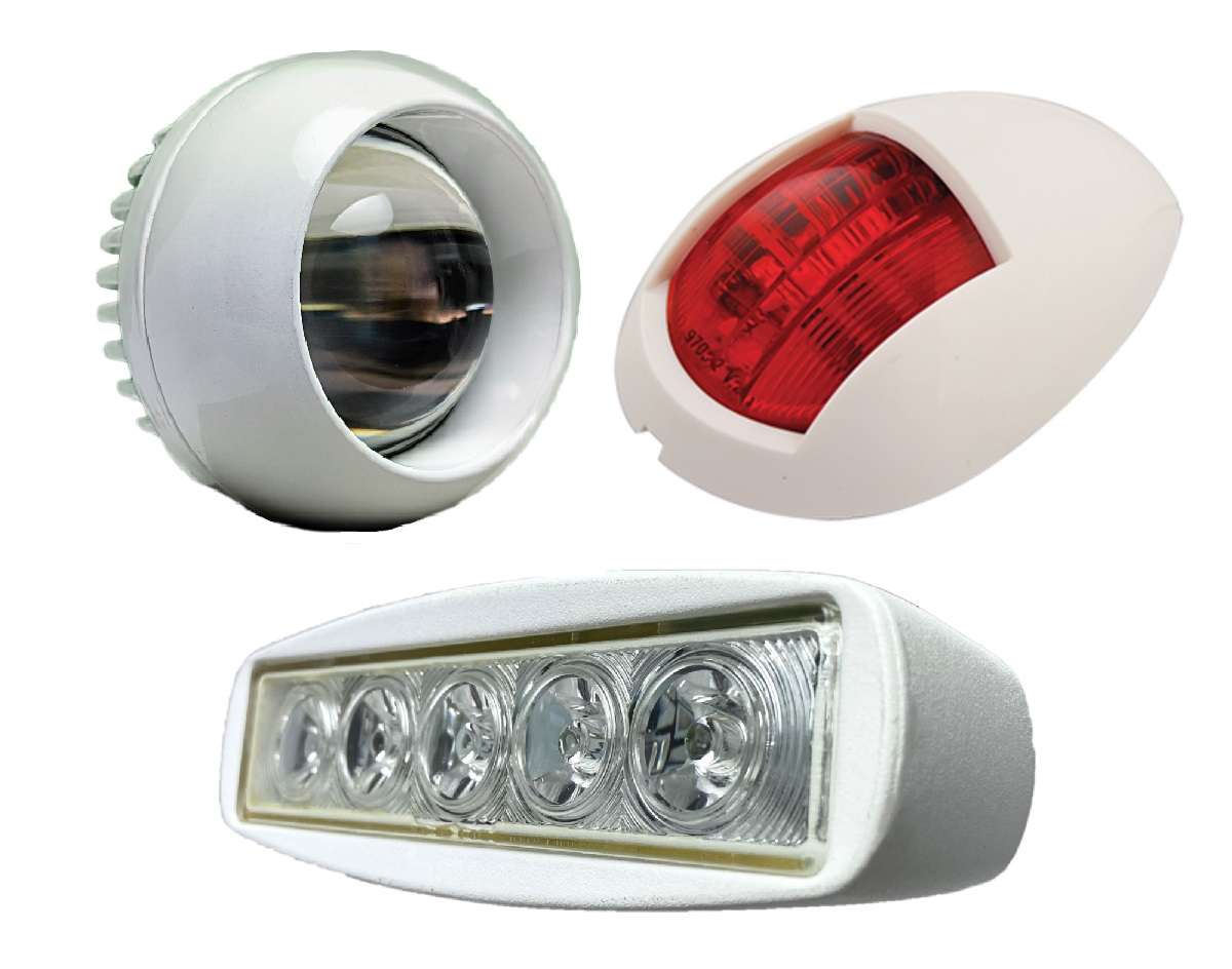 Marinbelysning - Sökarljus, lanternor, innerbelysning, LED-slingor mm.