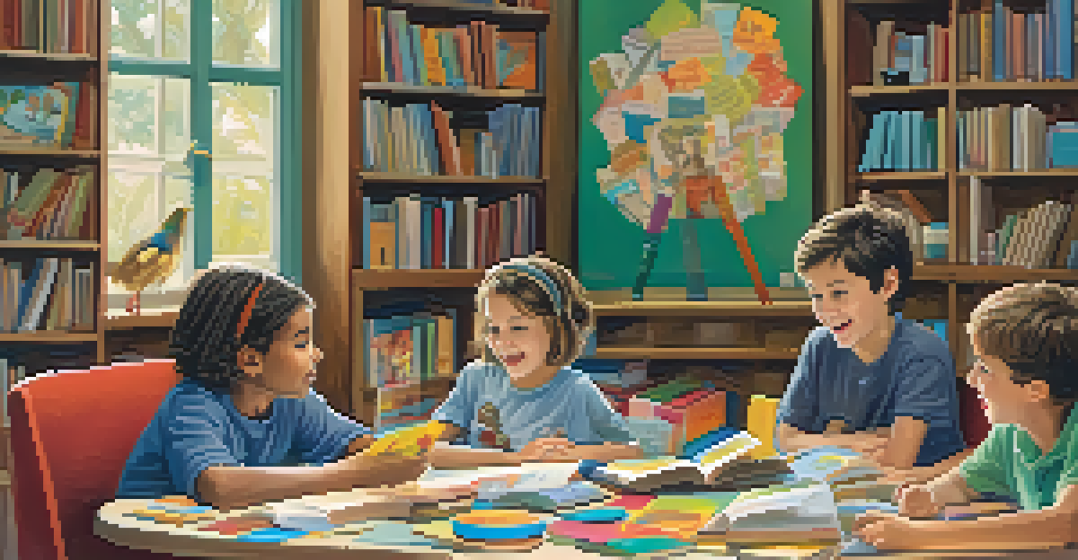 Children participating in a book club meeting at the library.