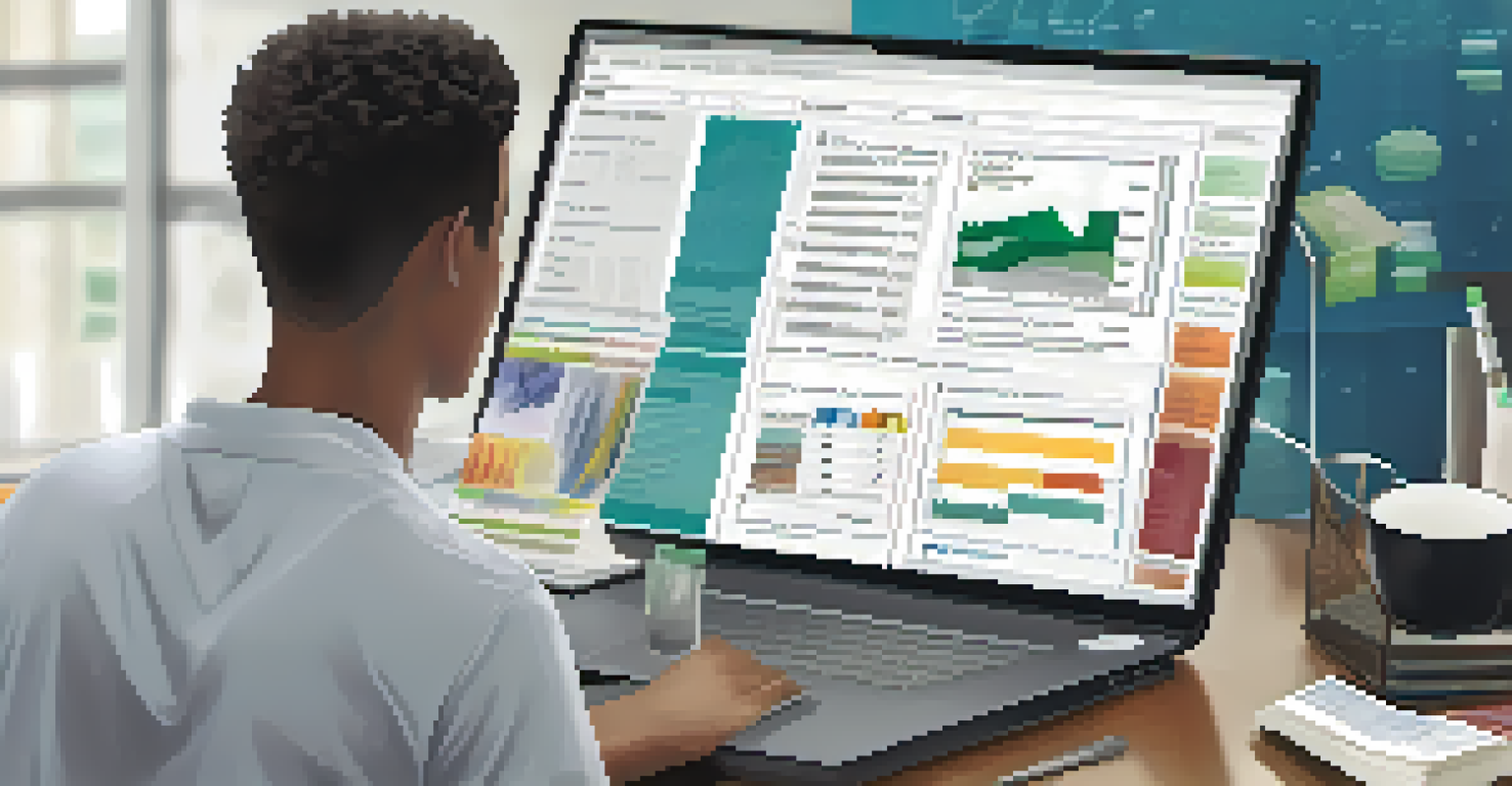 A close-up of a laptop displaying a digital portfolio of a tech boot camp graduate, with various projects and a person working nearby.