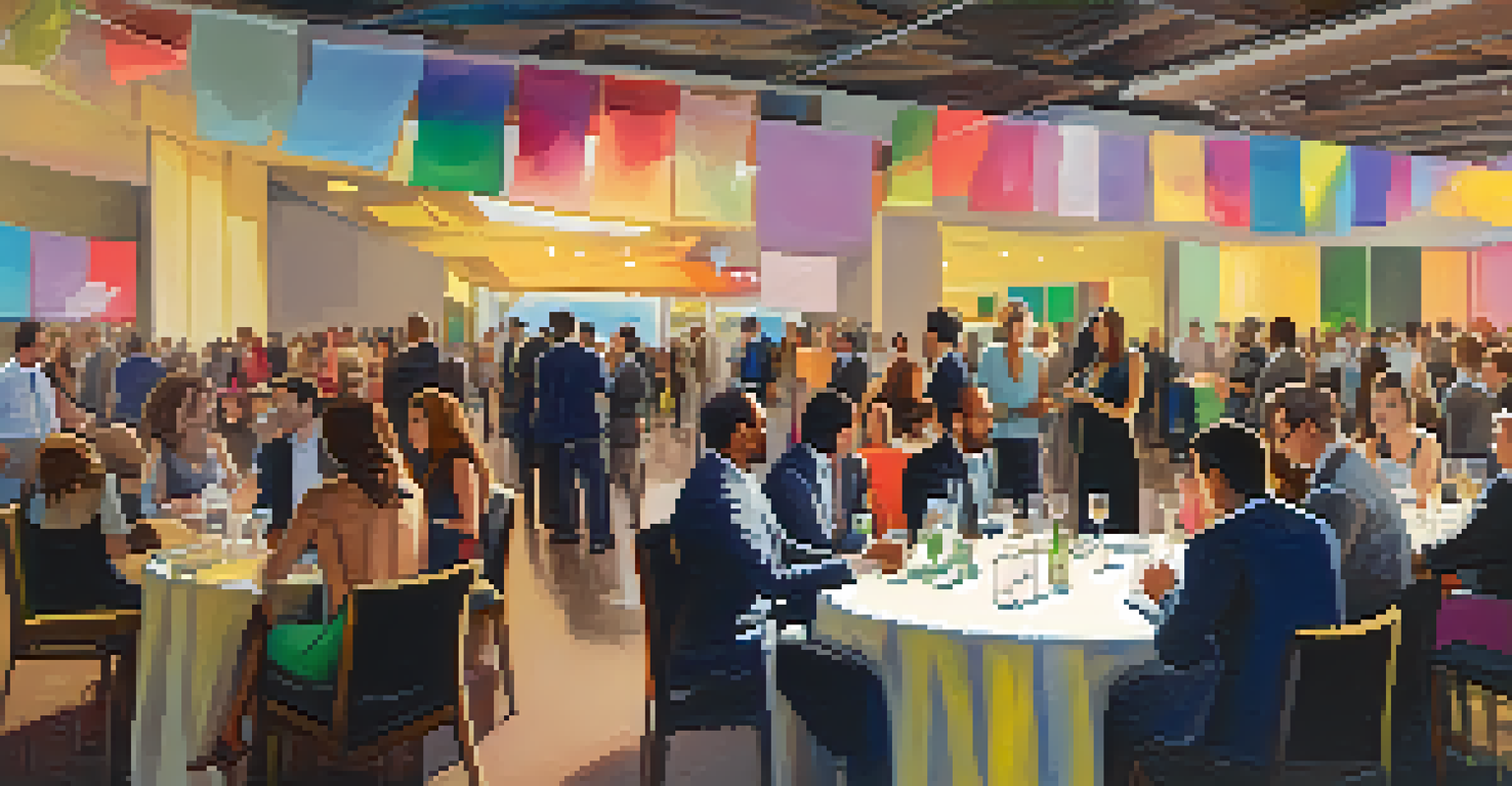 A networking event in Los Angeles with entrepreneurs engaging in discussions and exchanging ideas.