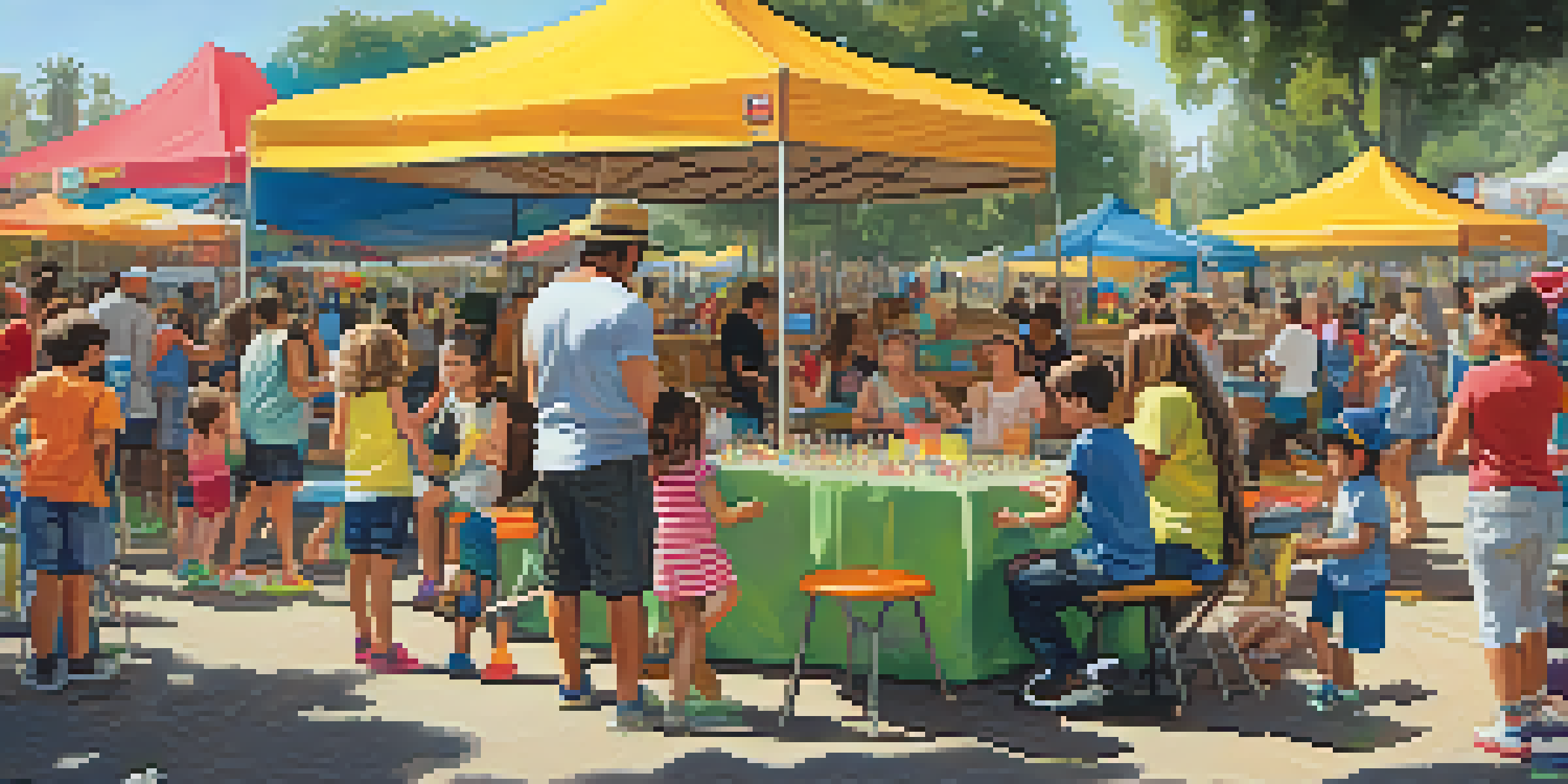 Families enjoying a hands-on craft festival in a Los Angeles park, with children participating in activities.