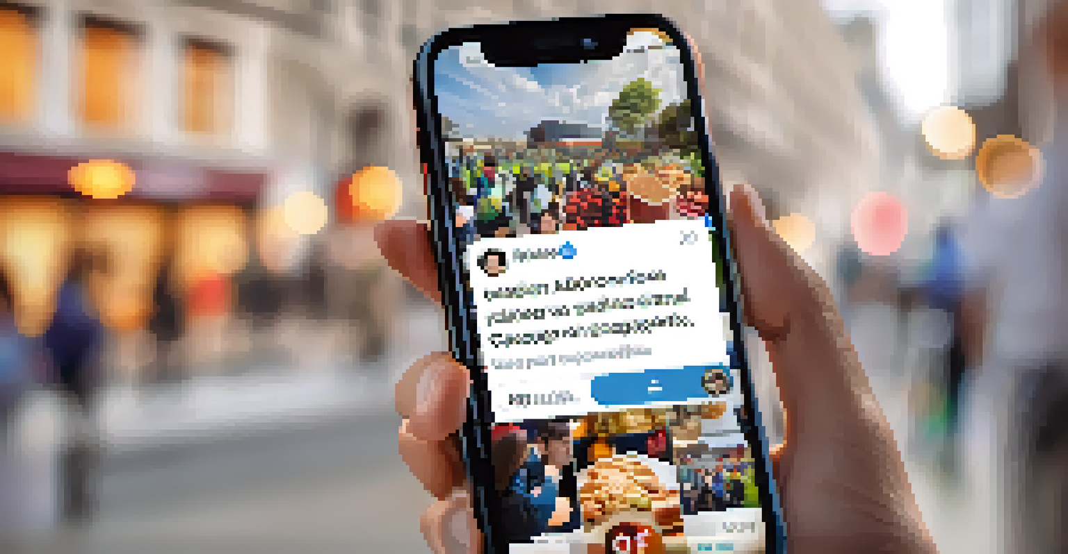 A close-up of a smartphone showing a social media post about a successful charitable campaign with engaging graphics.