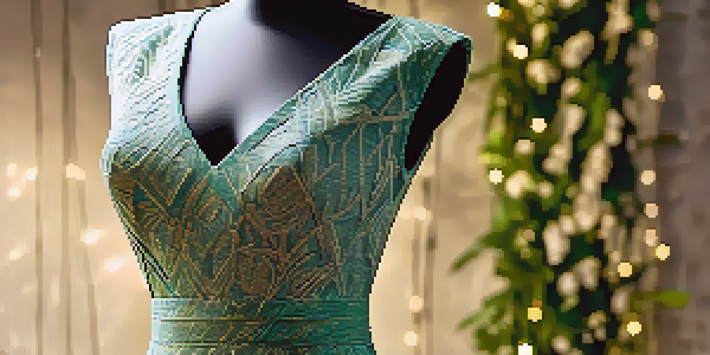 A close-up of a garment made from recycled materials, showcasing its unique texture and patterns.