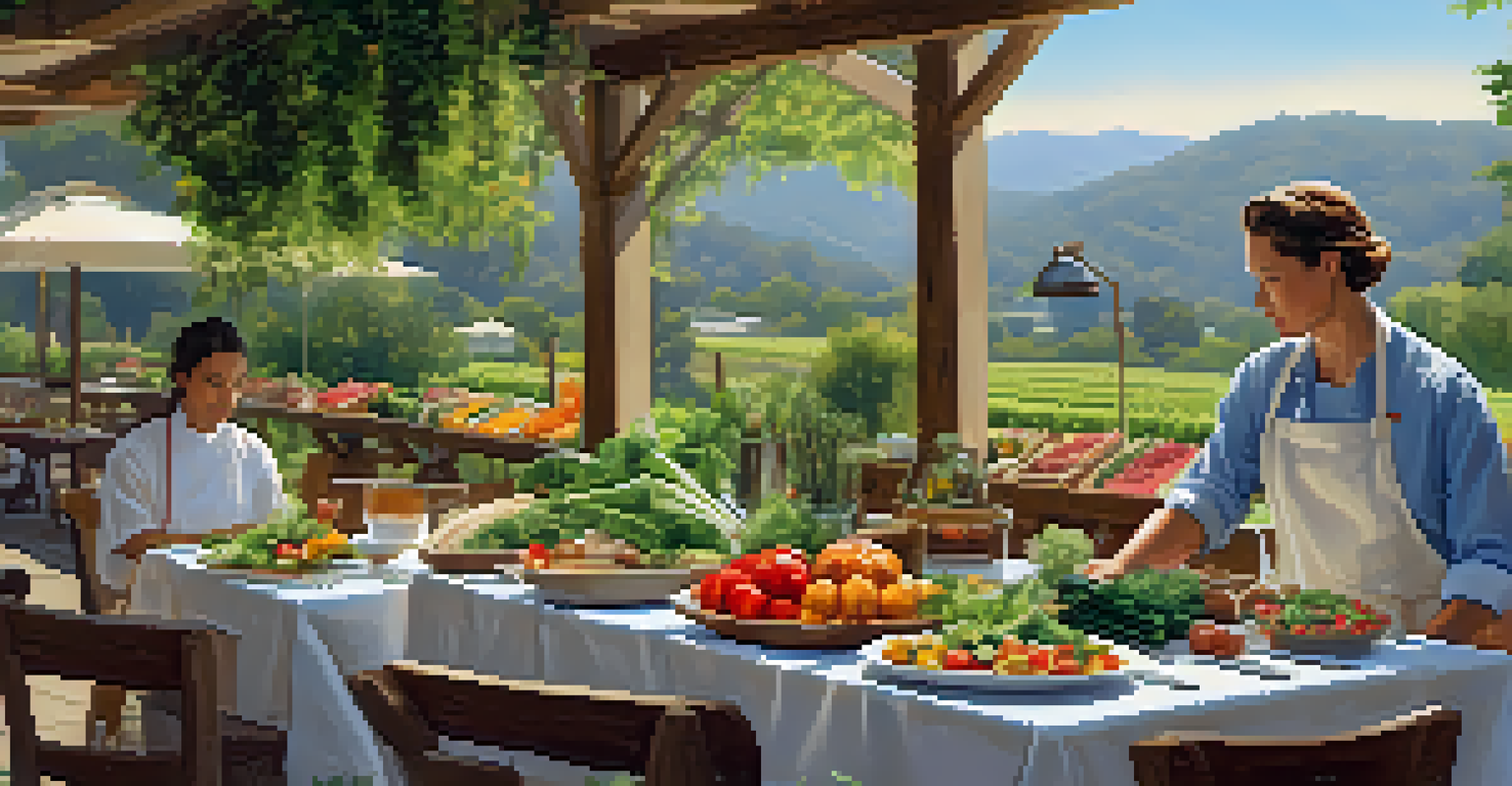 An outdoor dining table featuring fresh seasonal vegetables and local produce, emphasizing the farm-to-table movement in Los Angeles.