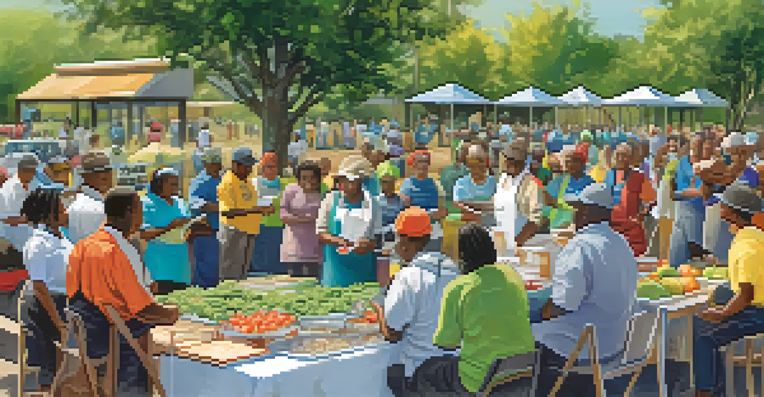 A community workshop on food safety with vendors and members learning about safe practices in an outdoor setting.