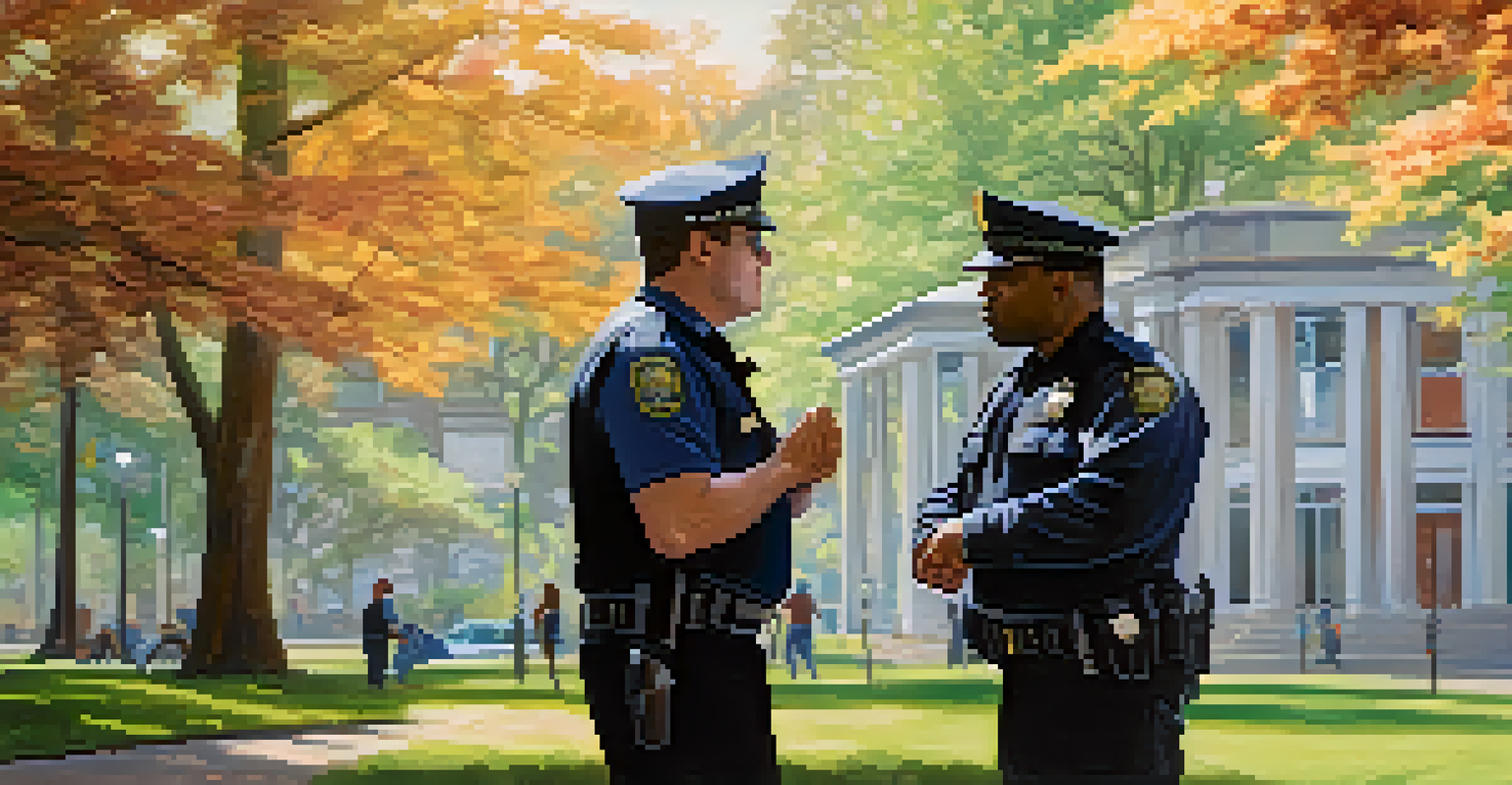 A police officer and a mental health professional assist an individual in distress in a park, illustrating a compassionate approach to mental health crises.