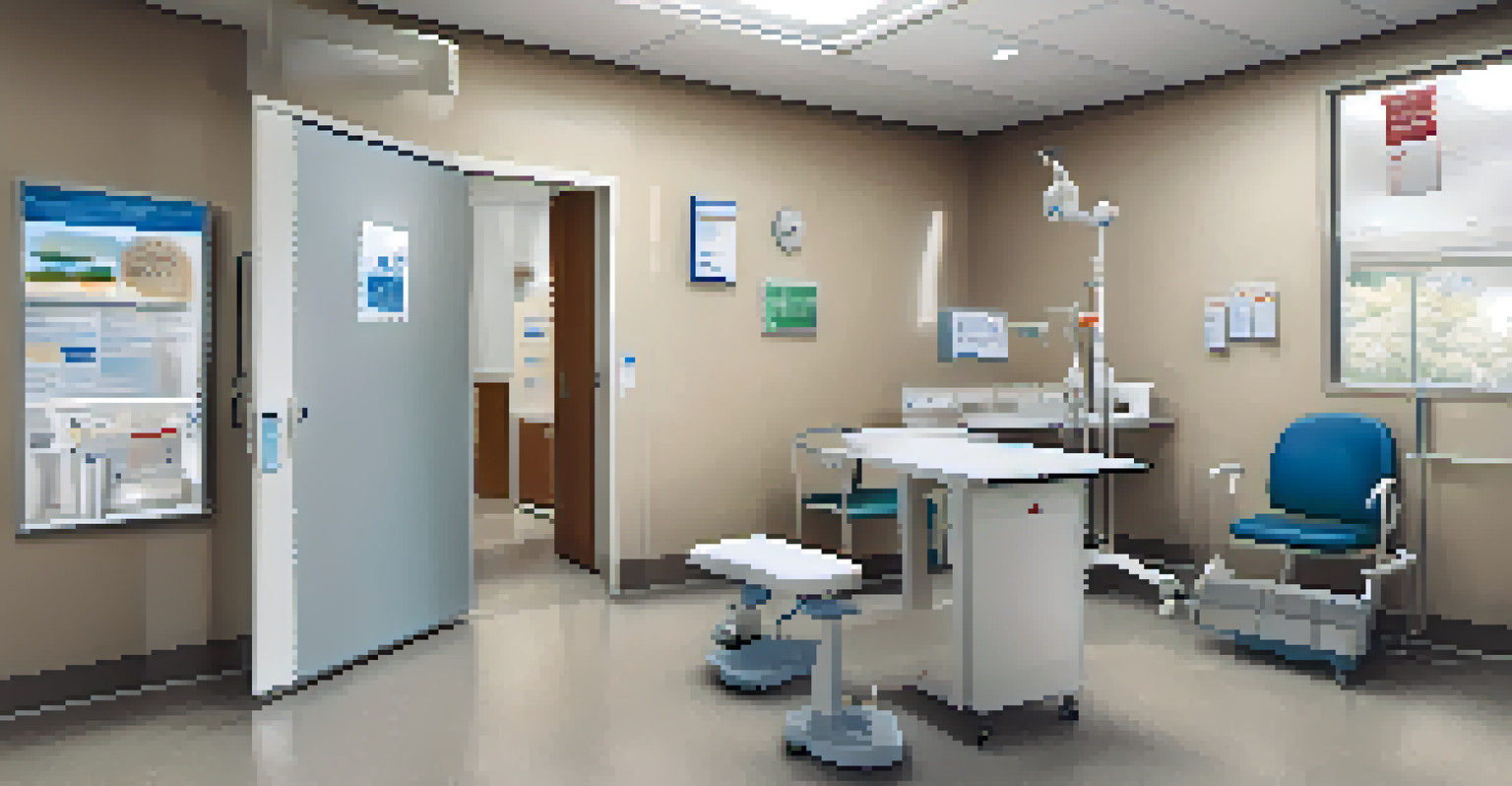 The interior of a mobile health clinic, showing examination areas and a comfortable waiting area, well-lit and organized.