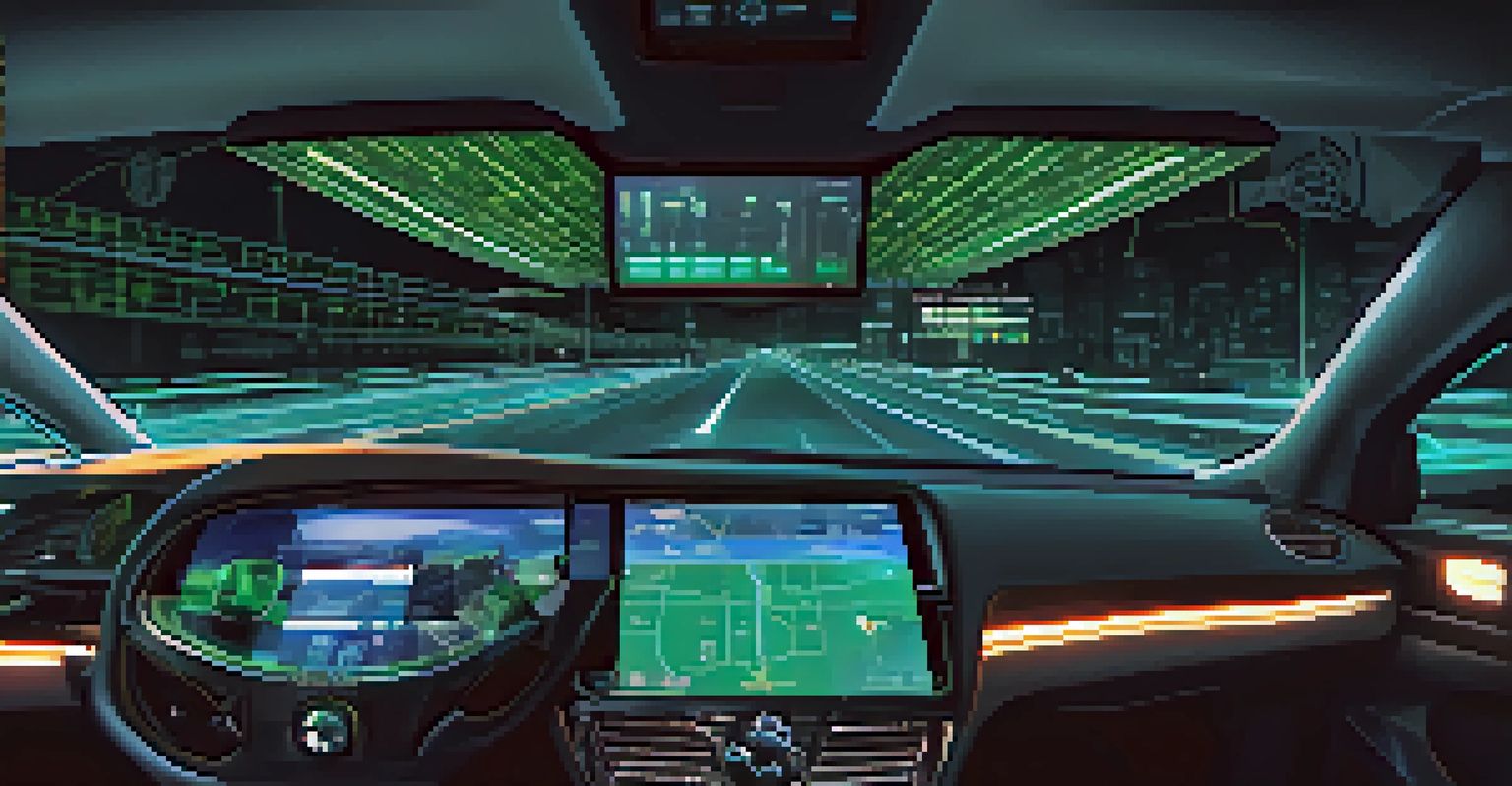 Close-up of a smart traffic management system interface with real-time data and adaptive signals.