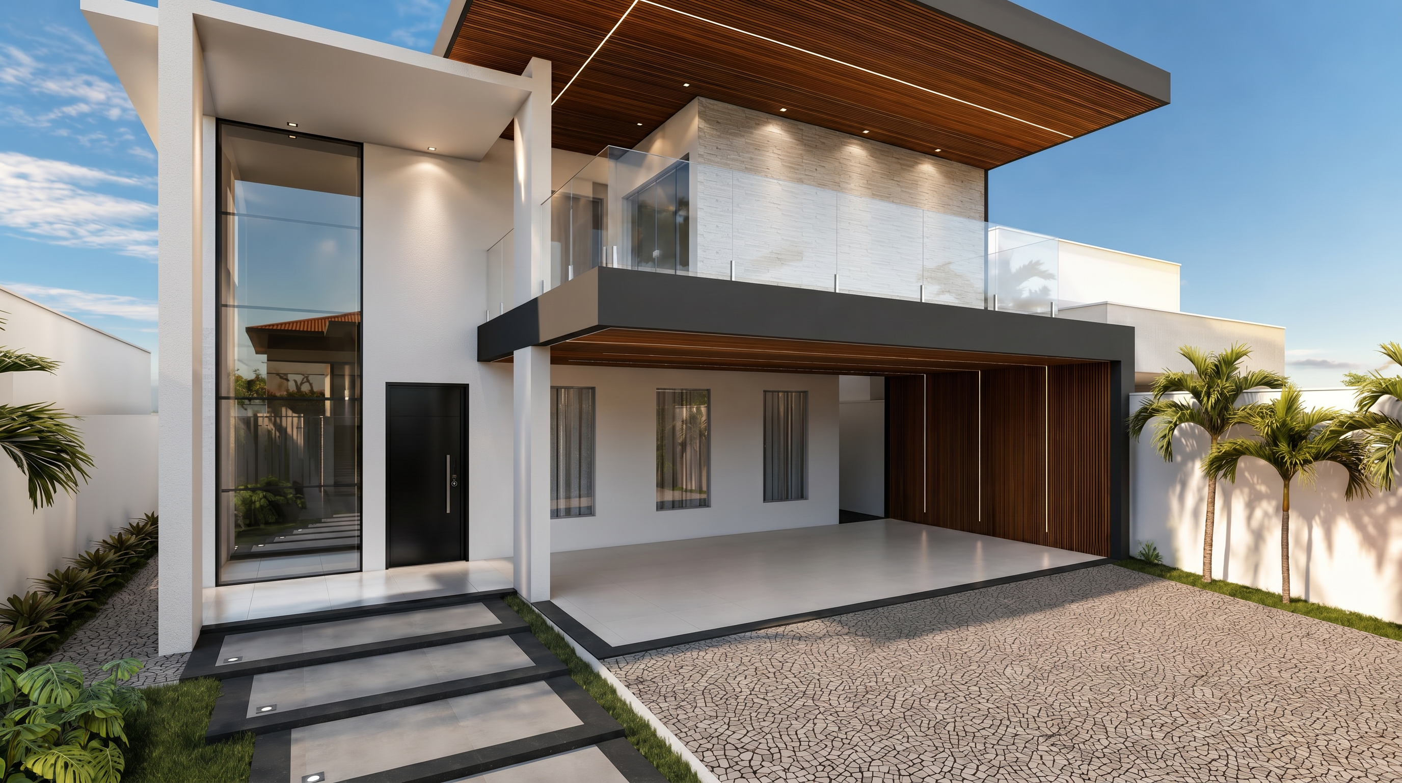 Imagem do projeto: Fachada Residencial com Integração Paisagística