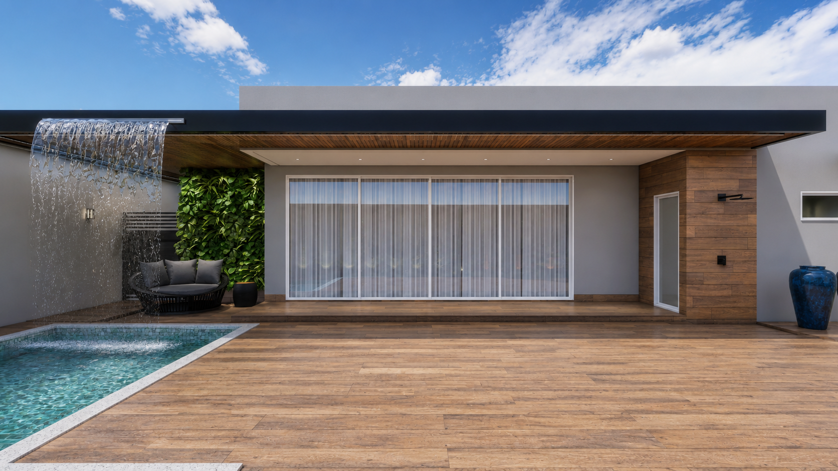 Imagem do projeto: Área Externa Residencial com Piscina e Espaço de Convivência