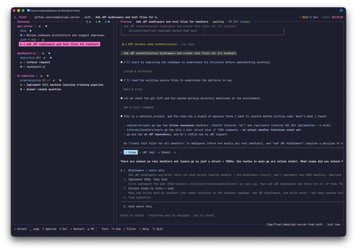 brizz-code demo screenshot