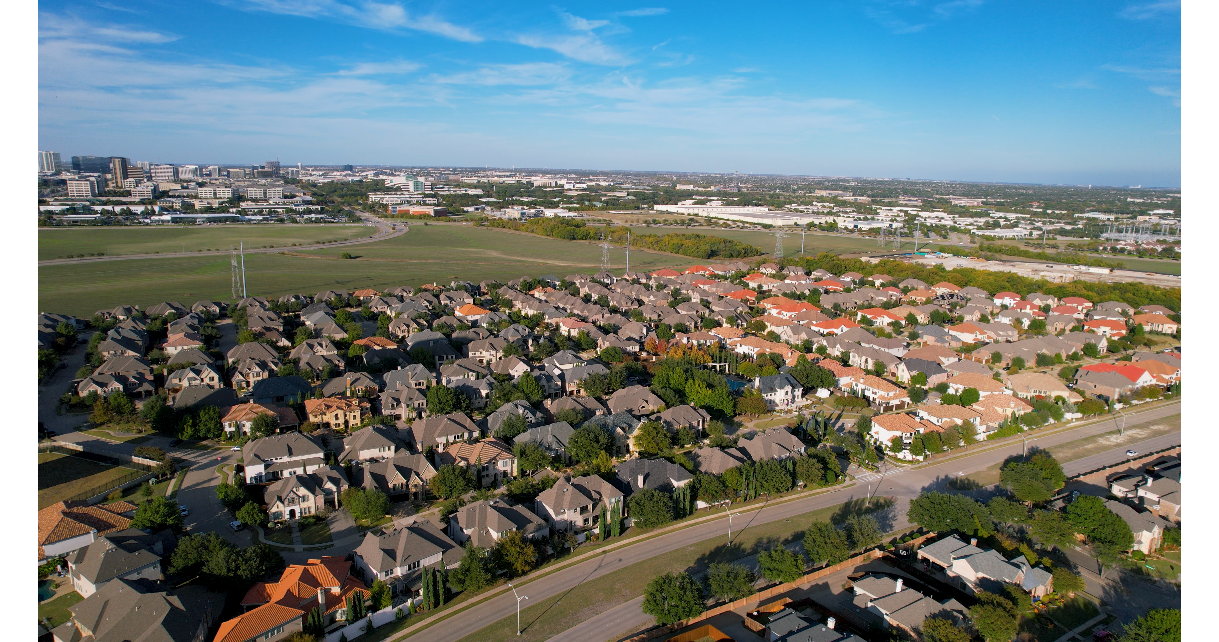 West Plano neighborhood aerial view