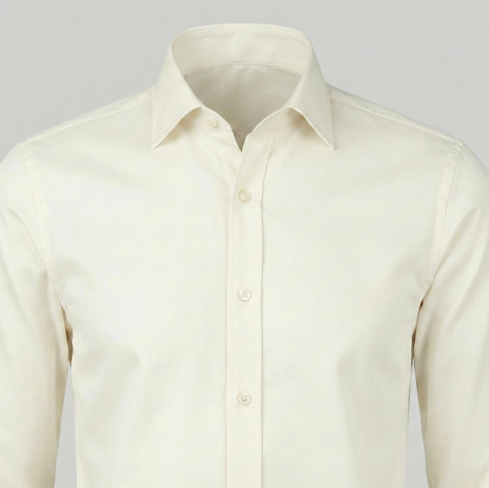 Рубашка ivory однотонная приталенная - миниатюра 2