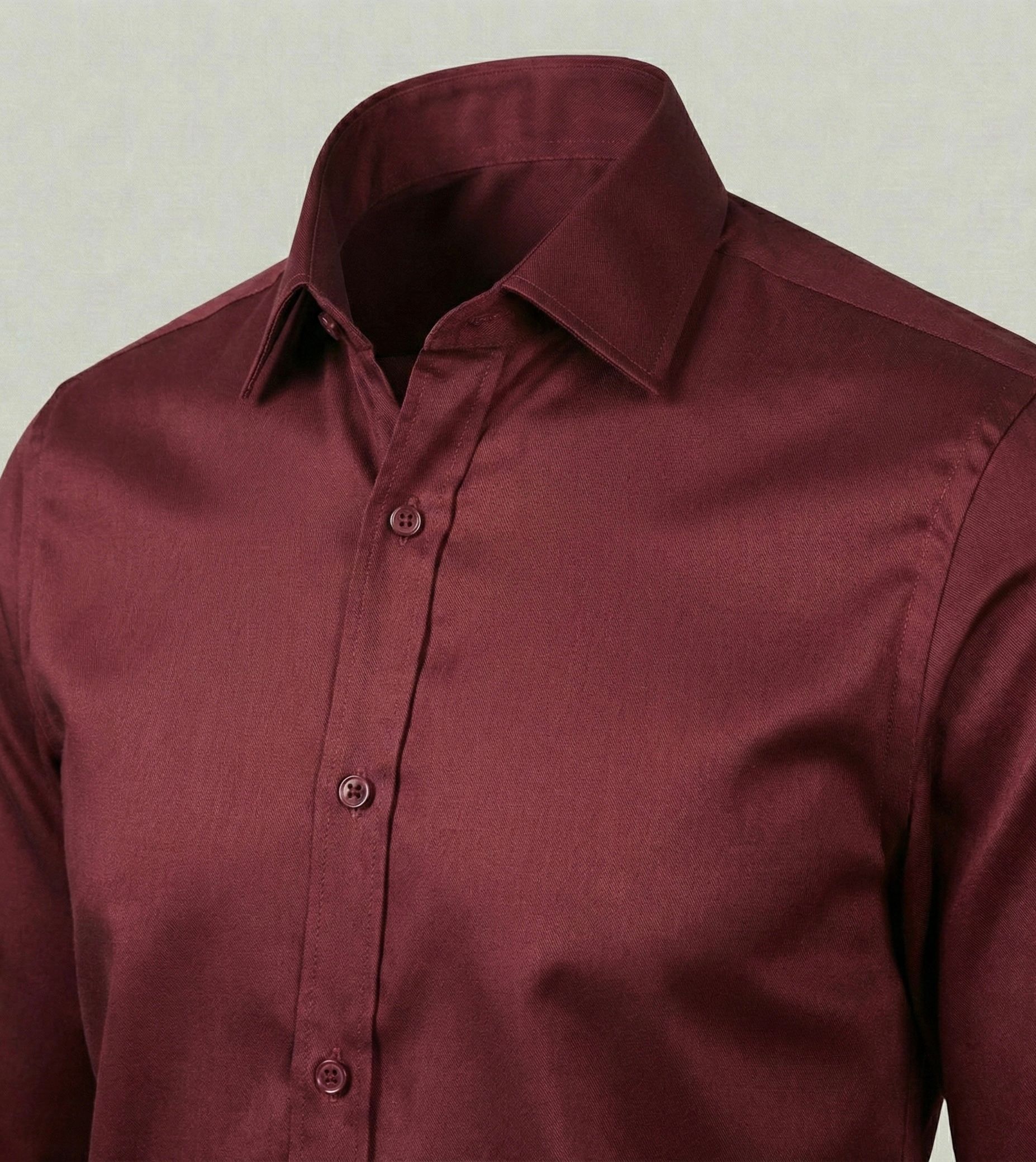 Бордовая приталенная рубашка - миниатюра 2
