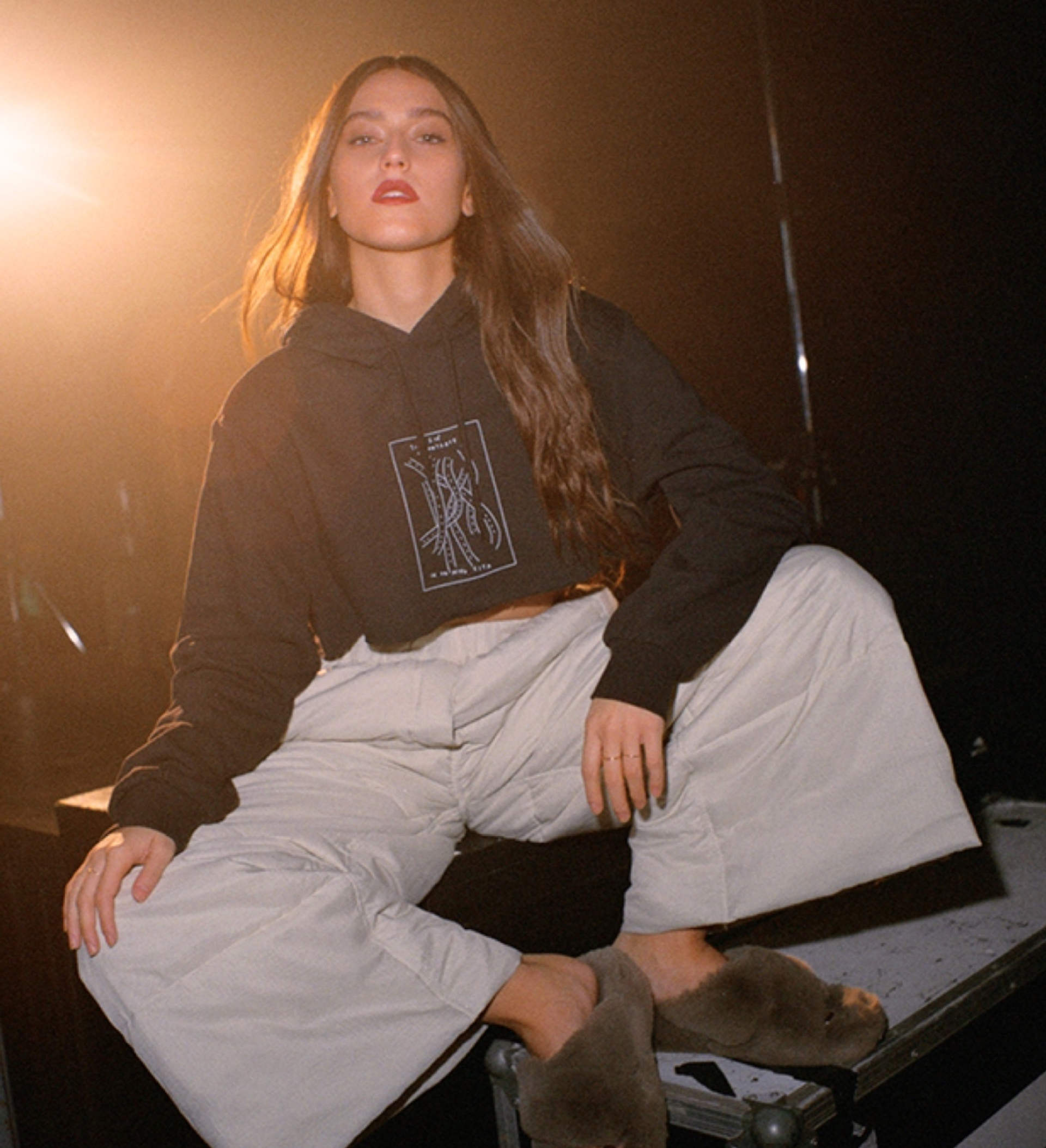 Girl with print on demand hoodie