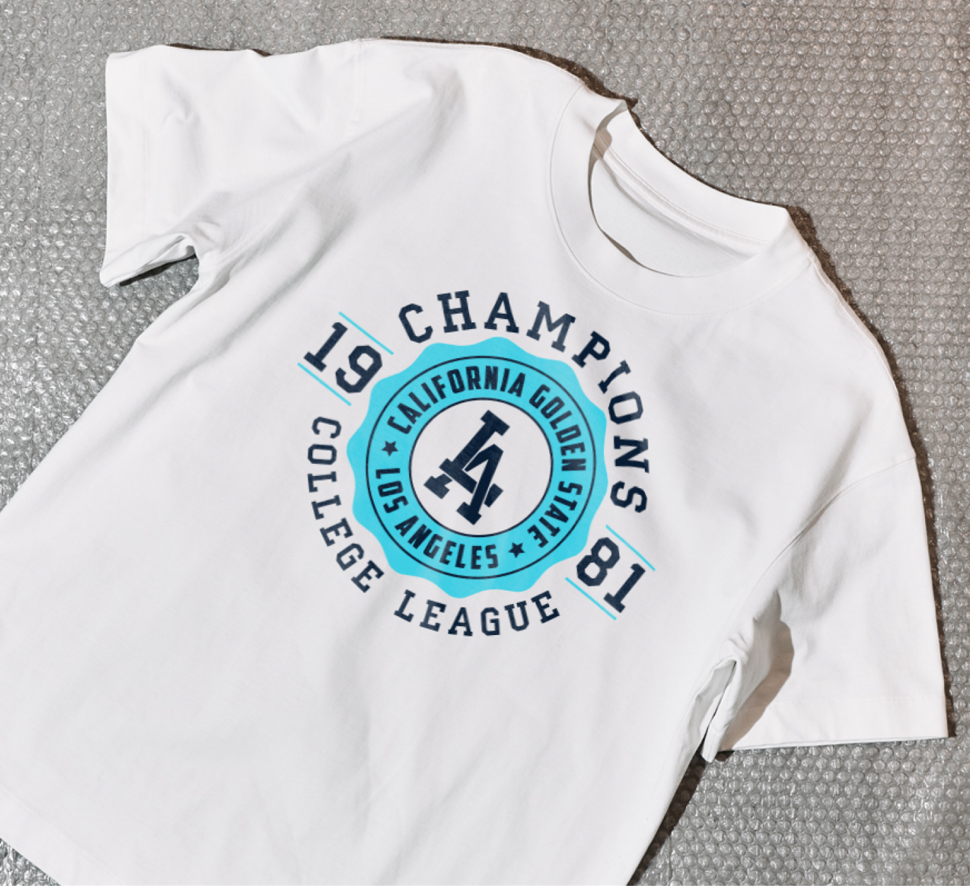 White custom printed t-shirt