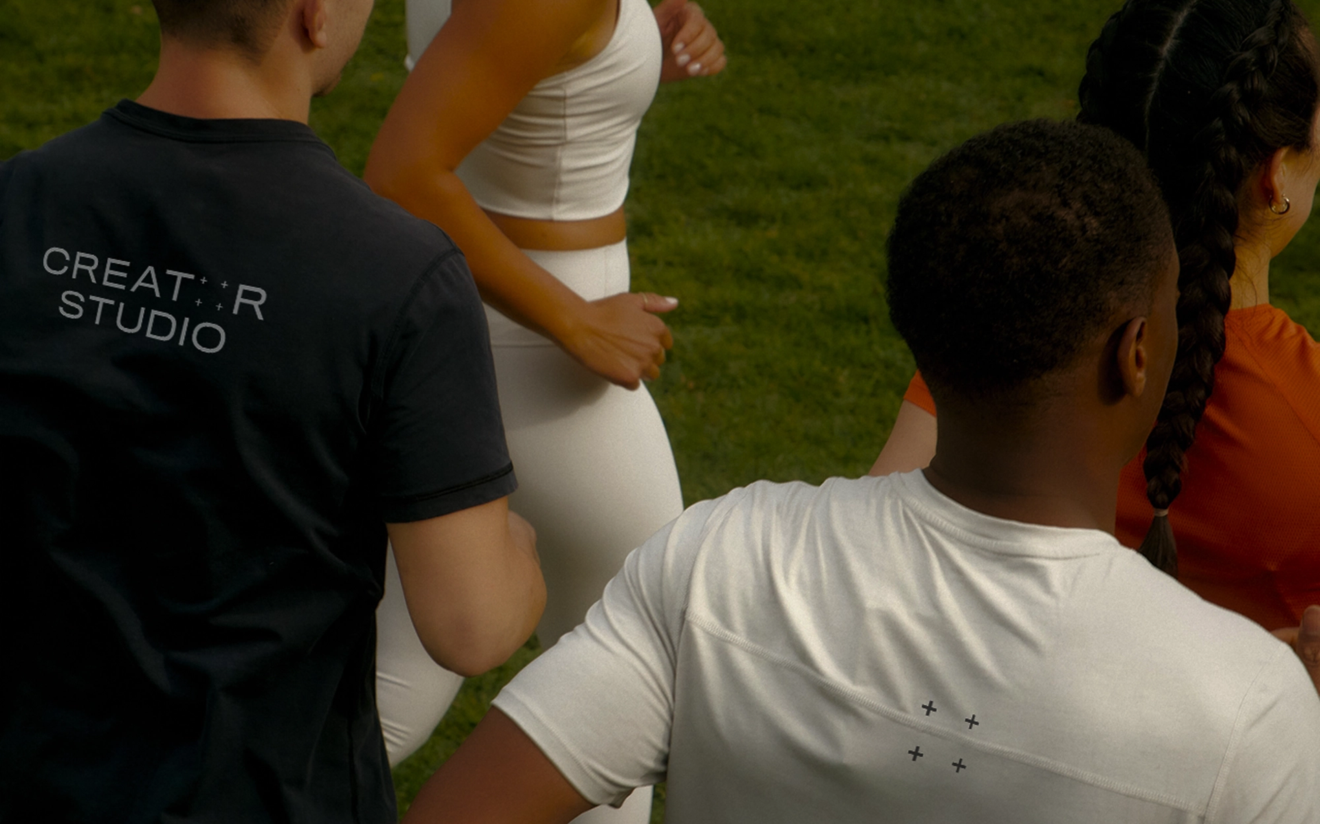 People running in their custom merch