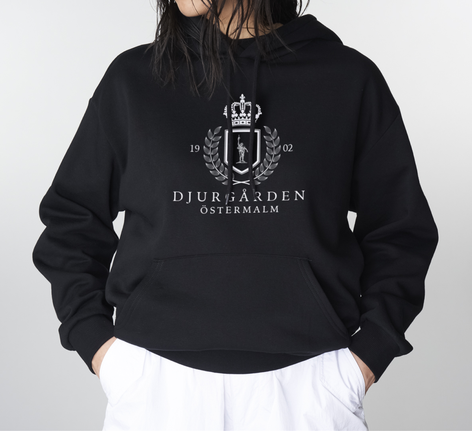 Girl in custom student merch sweater