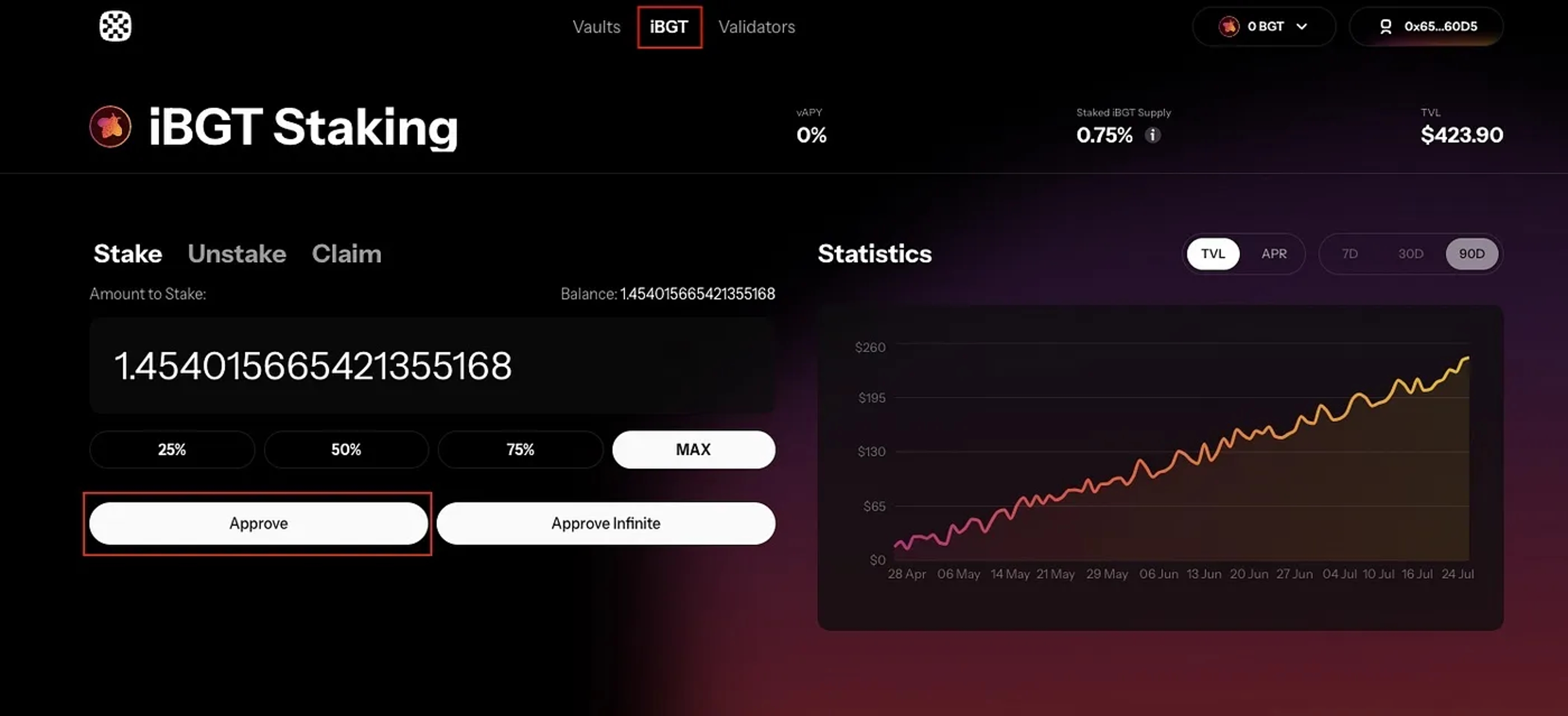 iBGT Staking UI