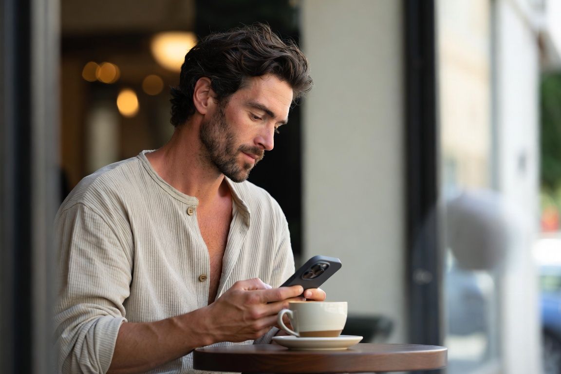 Homme consultant un médecin en ligne pour un Adénome de la prostate (HBP) Homme consultant un médecin en ligne pour un Adénome de la prostate (HBP)
