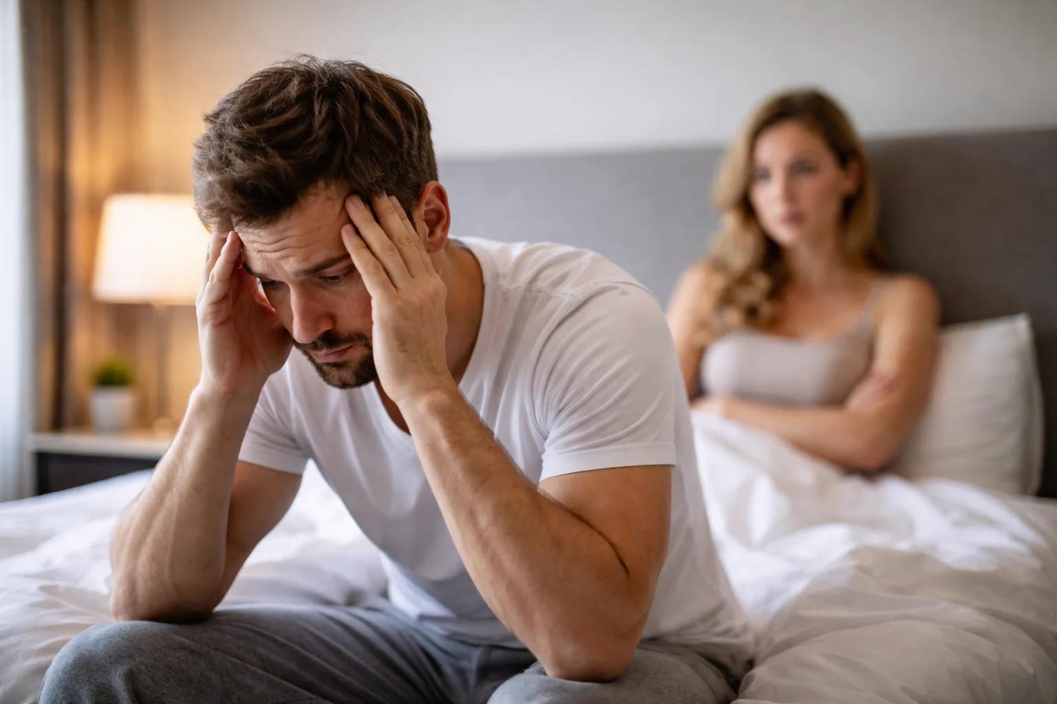 Couple communiquant sereinement dans leur chambre