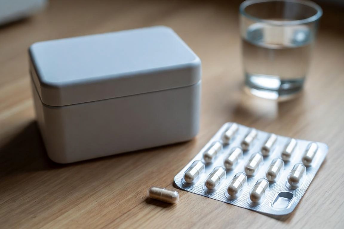 Boîte et plaquette de comprimés sécables de paroxétine 20 mg, traitement pris le matin au quotidien Boîte et plaquette de comprimés sécables de paroxétine 20 mg, traitement pris le matin au quotidien