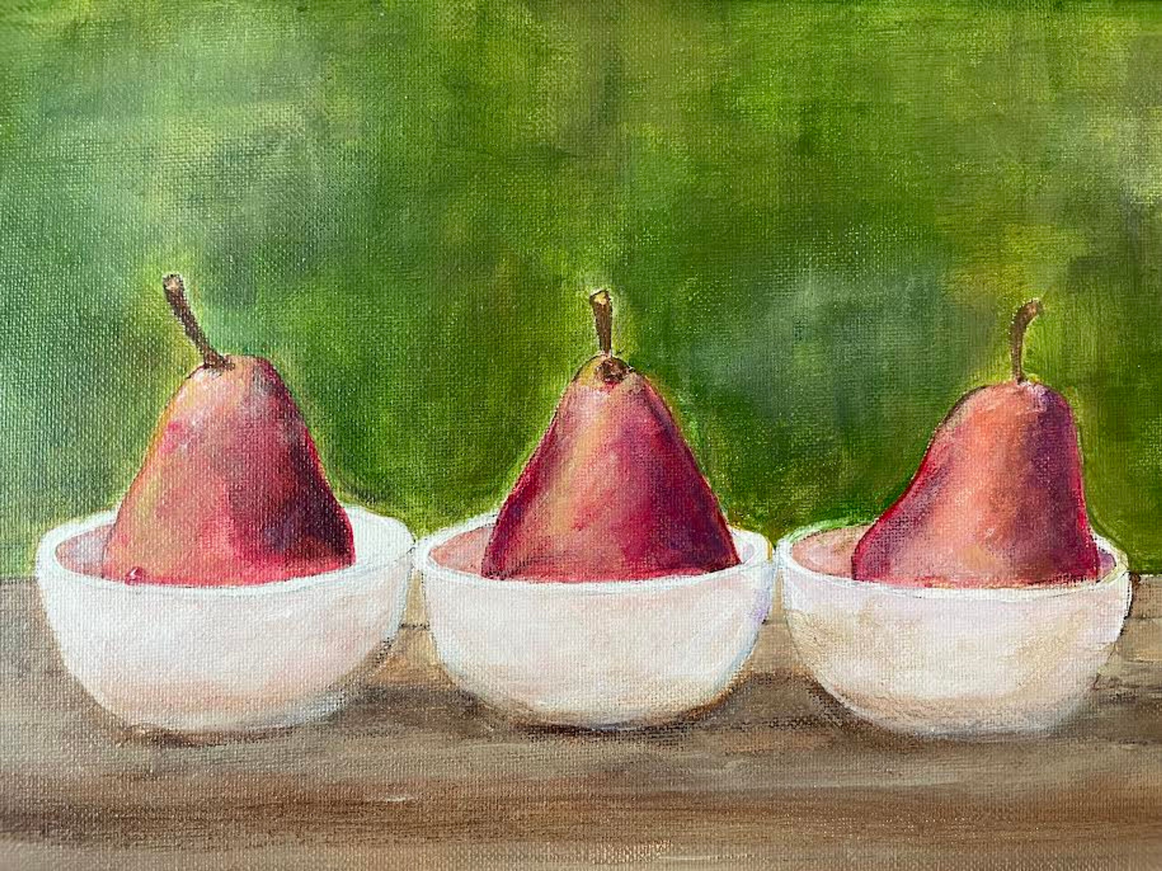 Dished Pears (in silver plein air frame)