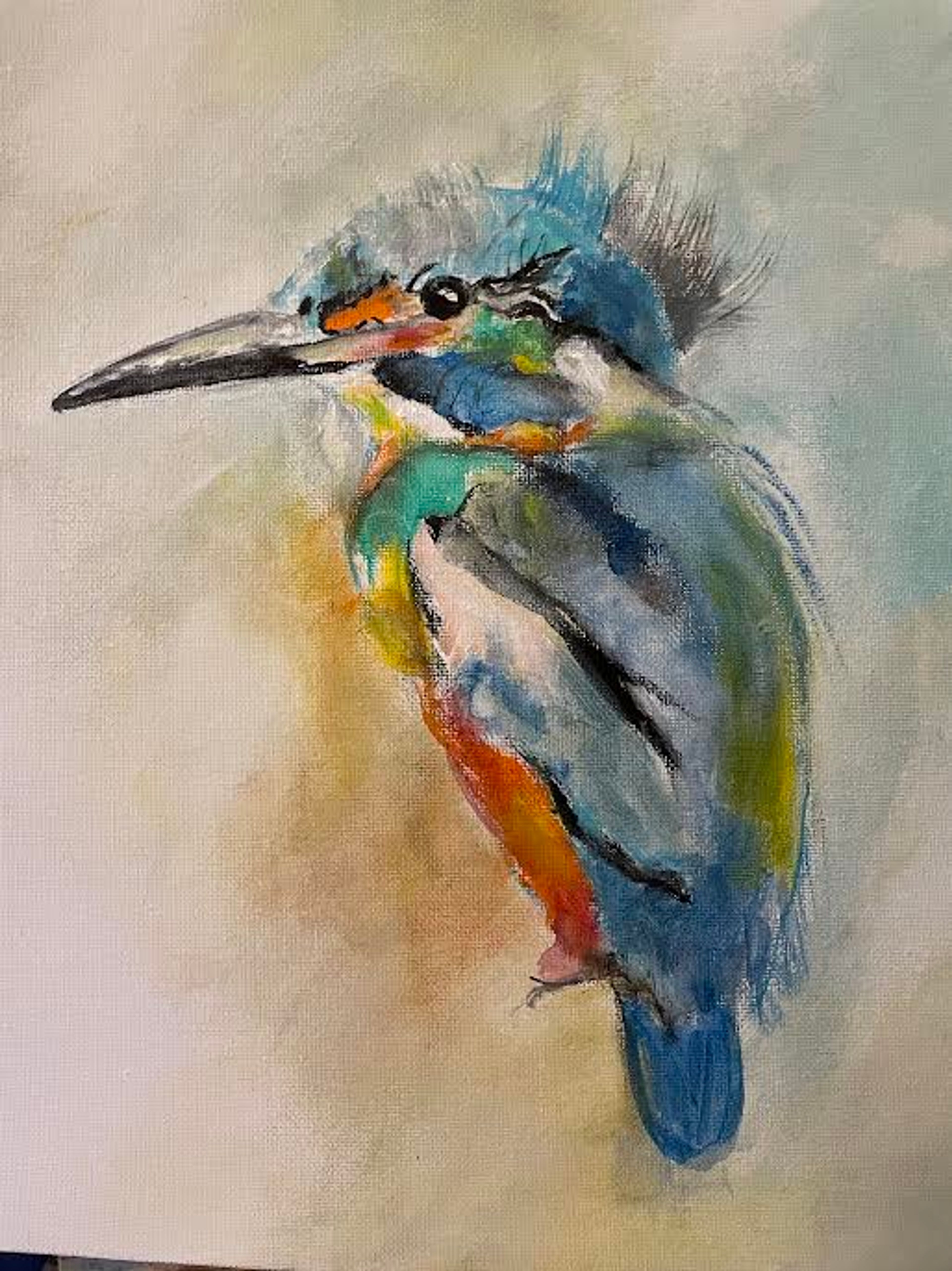 Kingfisher (in silver plein aire frame)