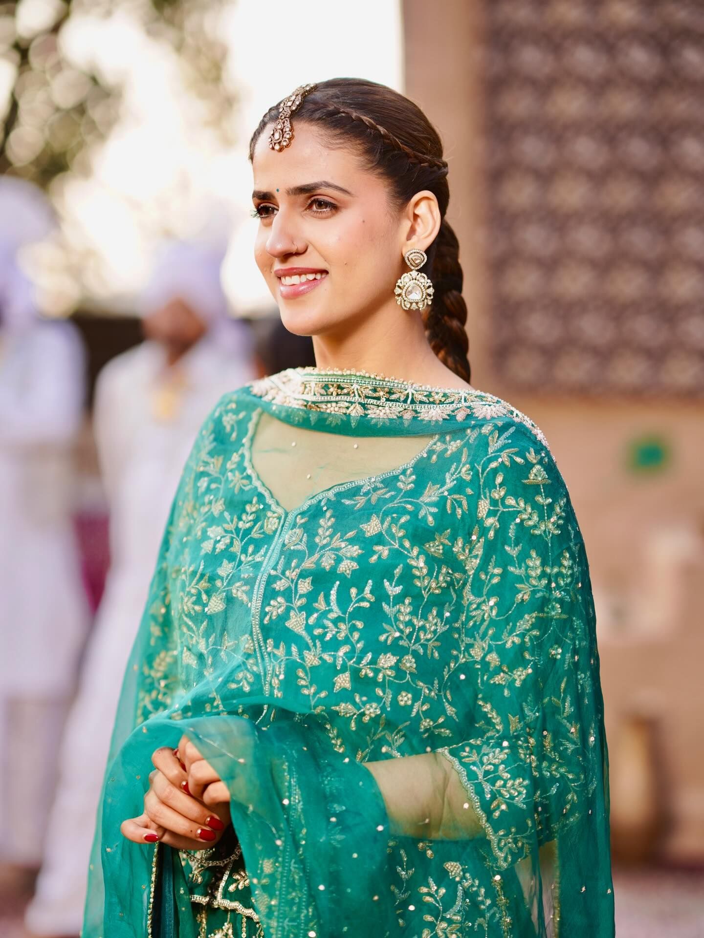 Pranjal Dahiya in Green Sharara