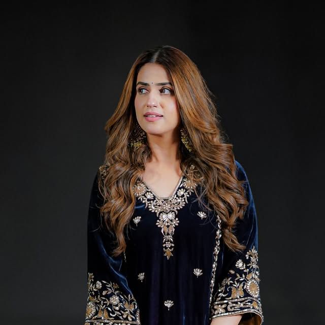 Pranjal Dahiya in Blue Velvet Suit