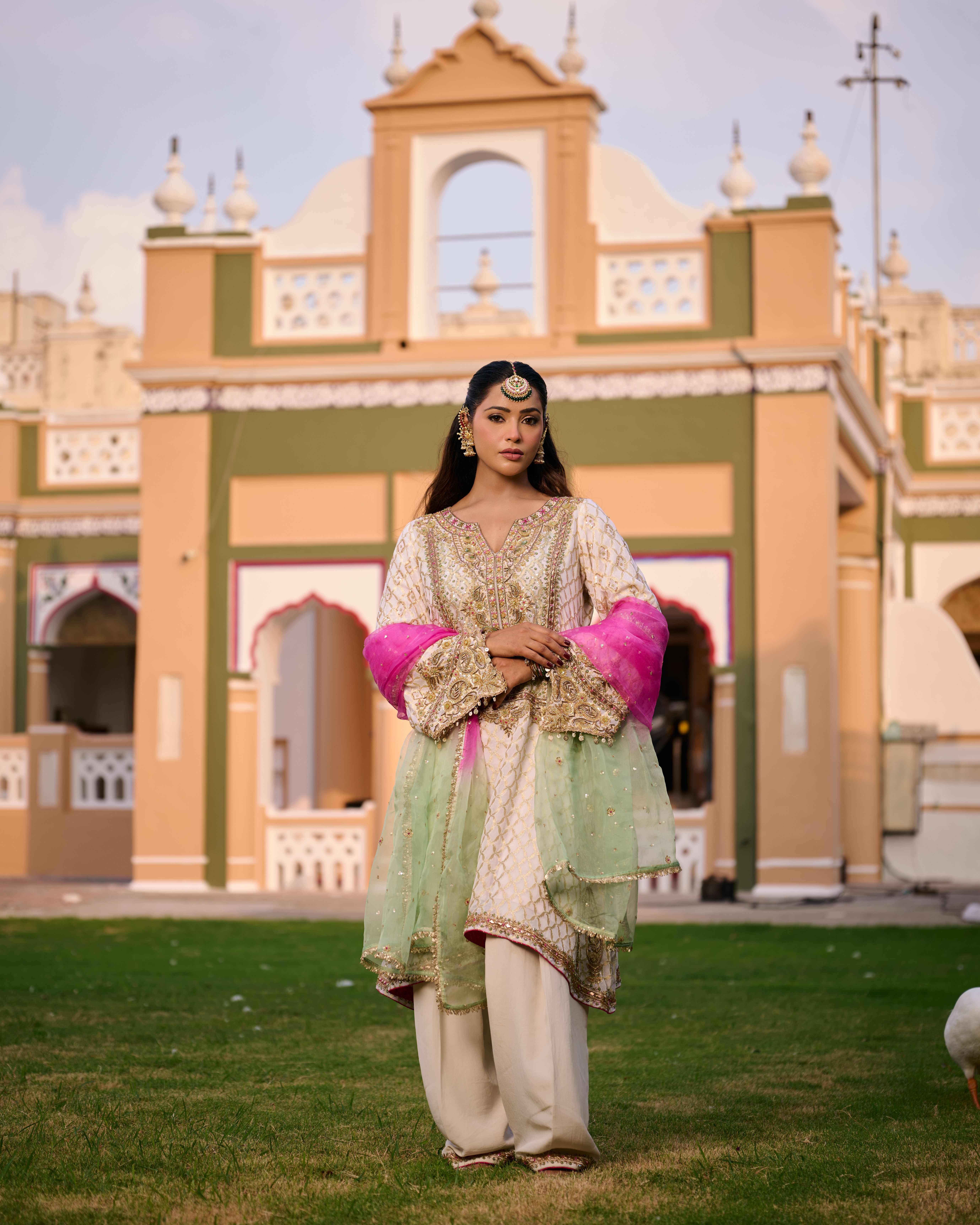 Ivory A line Salwar Suit
