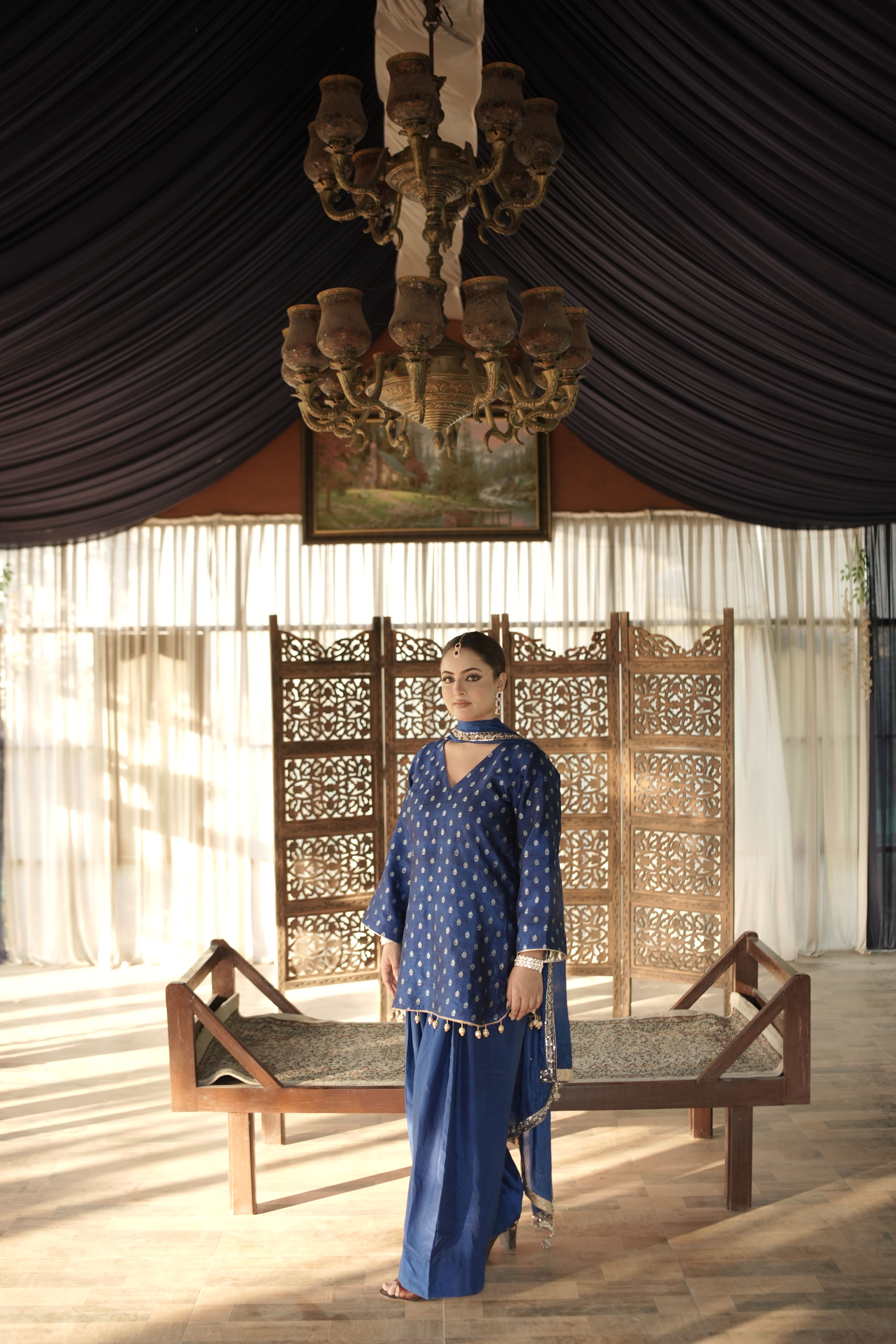 Royal Blue Farshi Salwar Set
