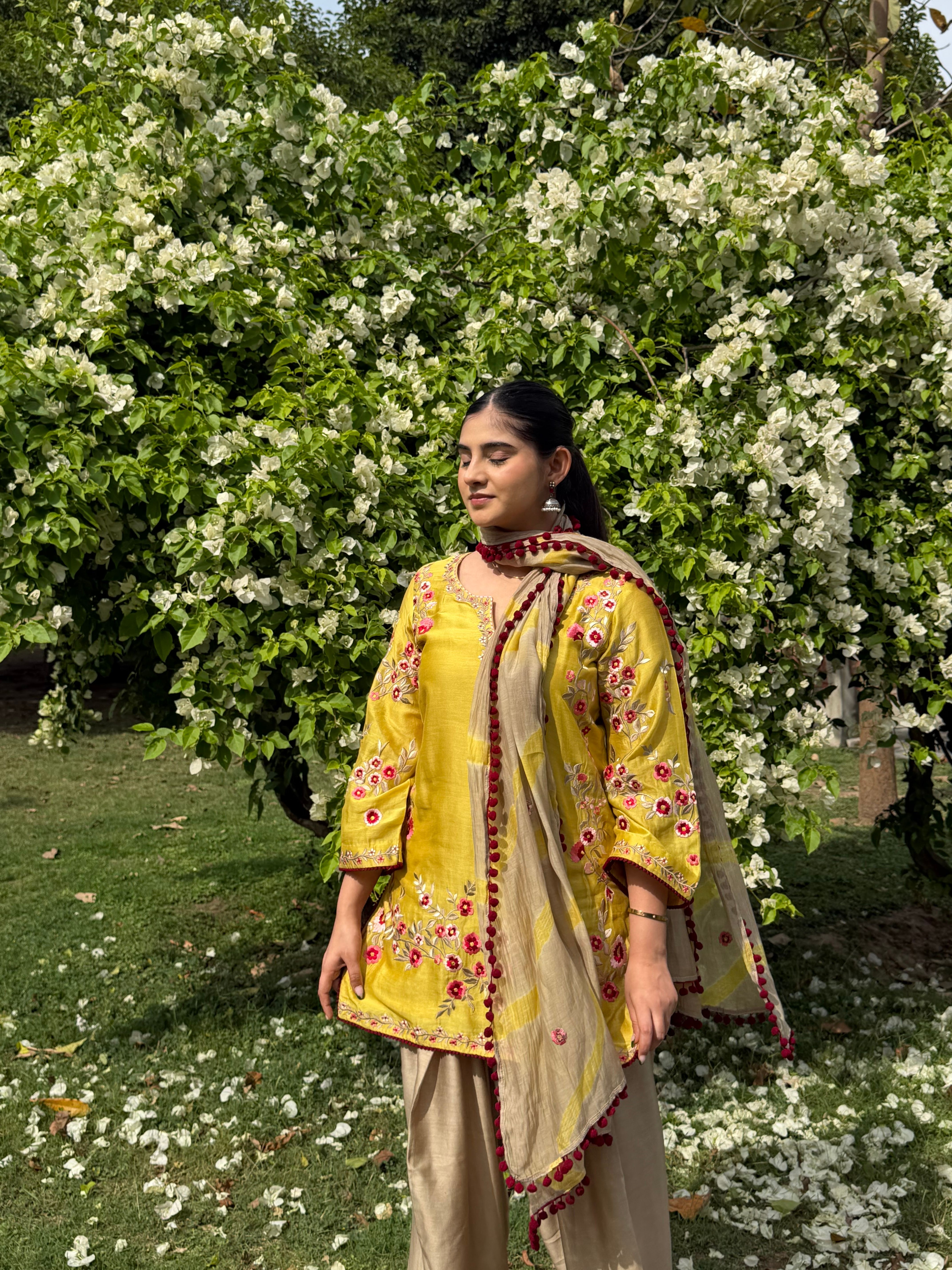 Marigold Gold Farshi Salwar