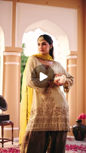 Pista Green and Copper Farshi Salwar Suit