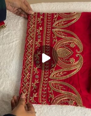 Red embroidered Pant set