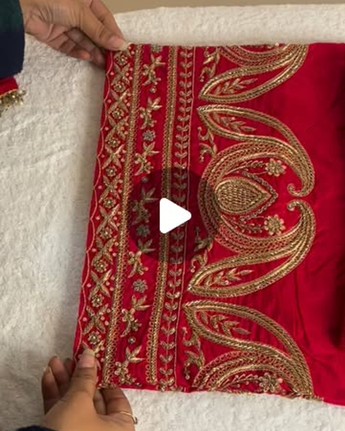 Red embroidered Pant set
