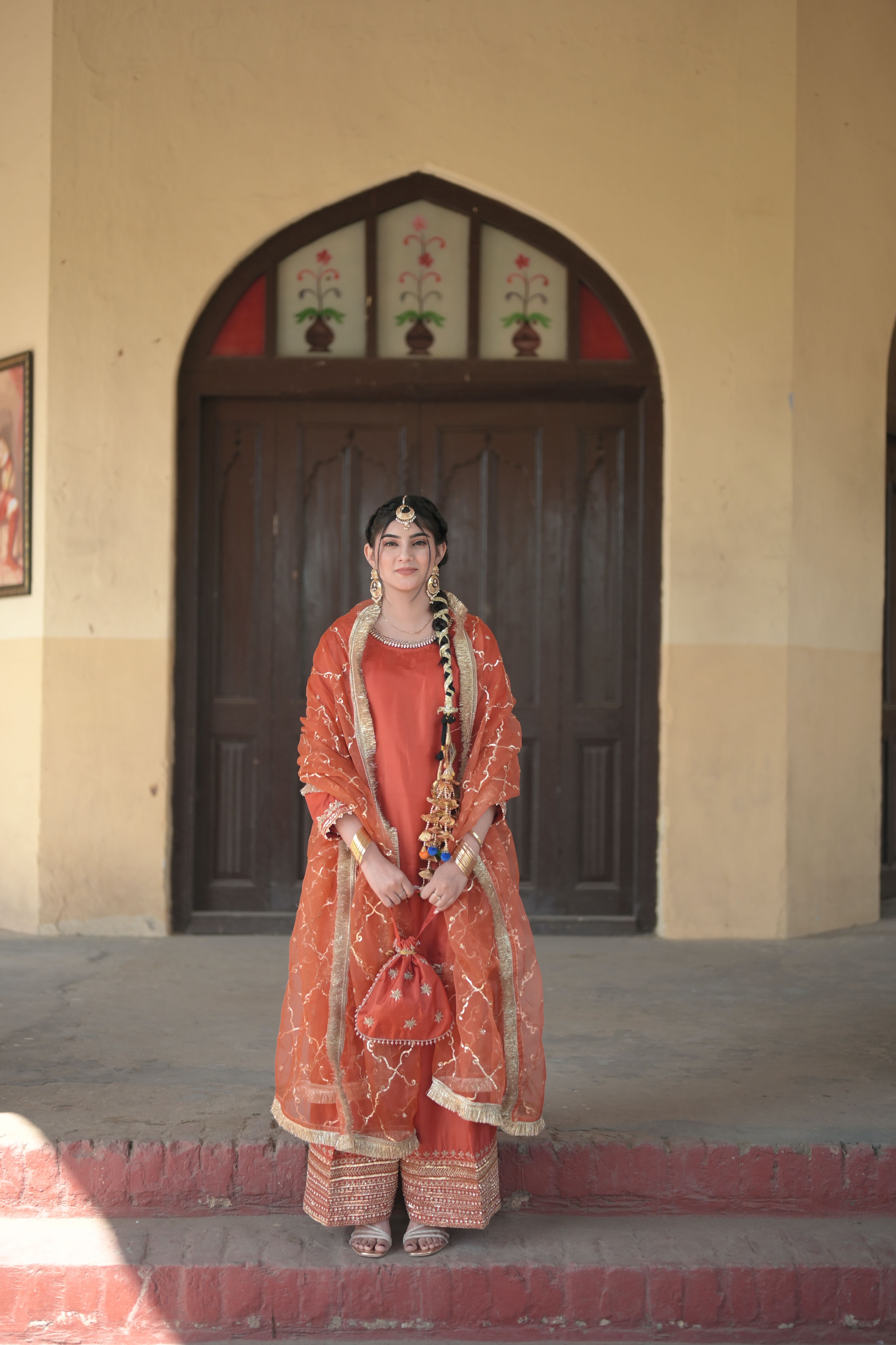 Burnt Terracotta Farshi Salwar Suit